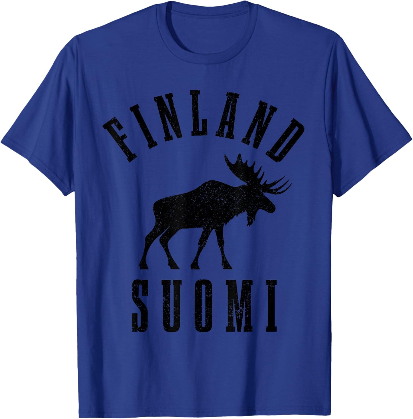 Finland Suomi Moose Finnish Finn Sisu Souvenir Vintage T-Shirt - T-Shirt | Royal