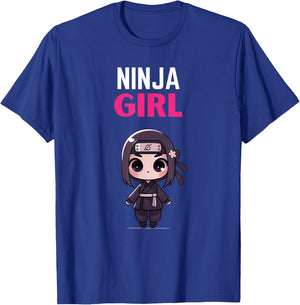 Birthday Ninja Girl Cute Kids Ninja T-Shirt - T-Shirt | Royal