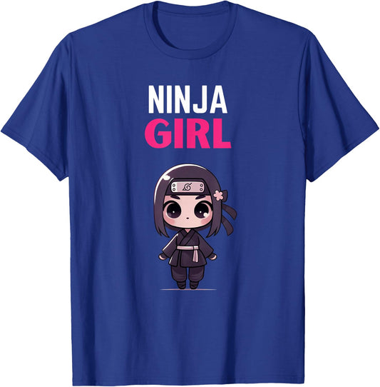 Birthday Ninja Girl Cute Kids Ninja T-Shirt - T-Shirt | Royal
