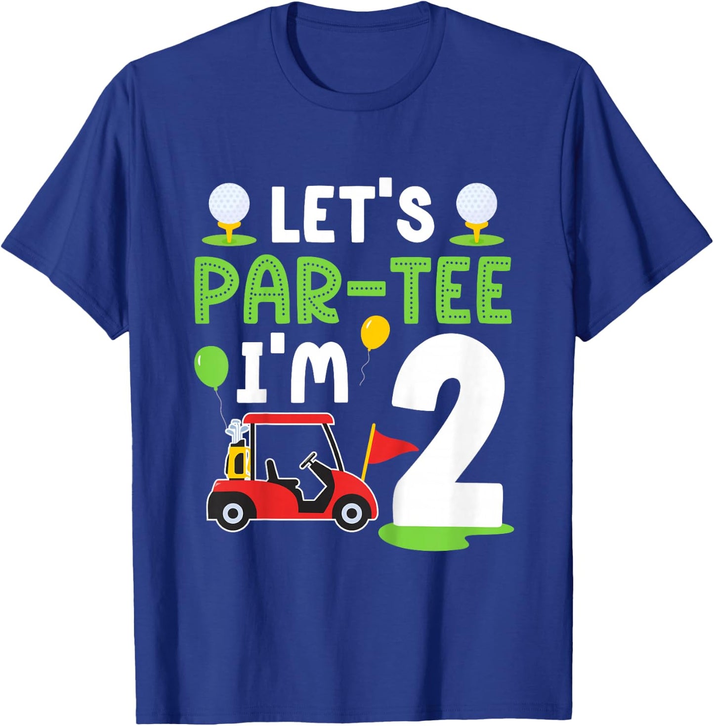 Kids 2nd Golf Birthday Party Two Year Old Golf Player Birthday T-Shirt - T-Shirt | Royal
