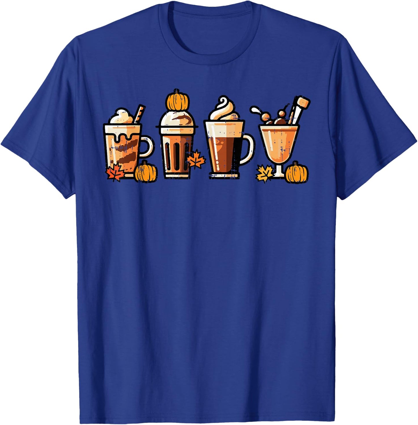 Thanksgiving Coffee Pumpkin Spice Latte Fall Women Men Kids T-Shirt - T-Shirt | Royal