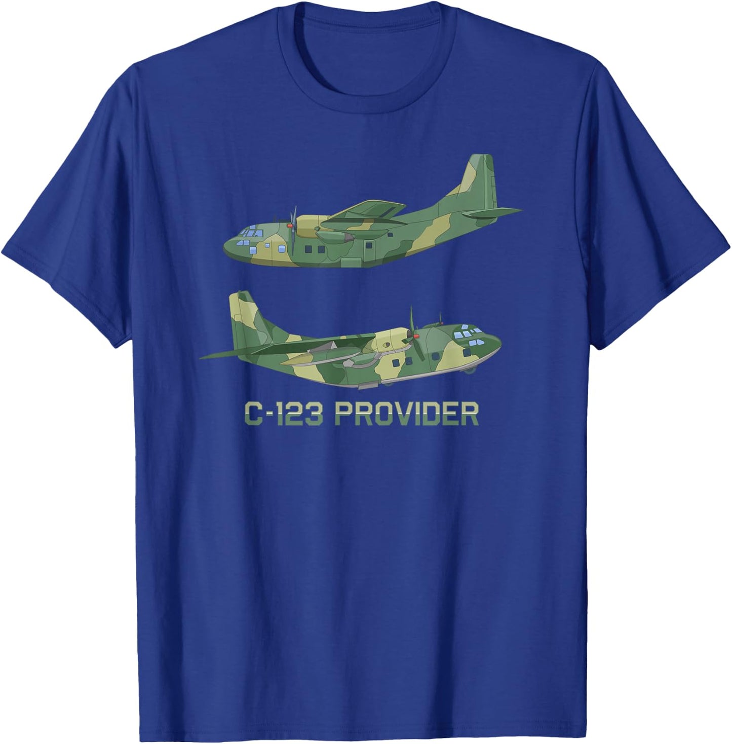 C-123 Provider US Transport Plane Chart T-Shirt - T-Shirt | Royal