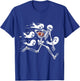 Funny Skeleton Playing Football Lovers Spooky Halloween T-Shirt - T-Shirt | Royal