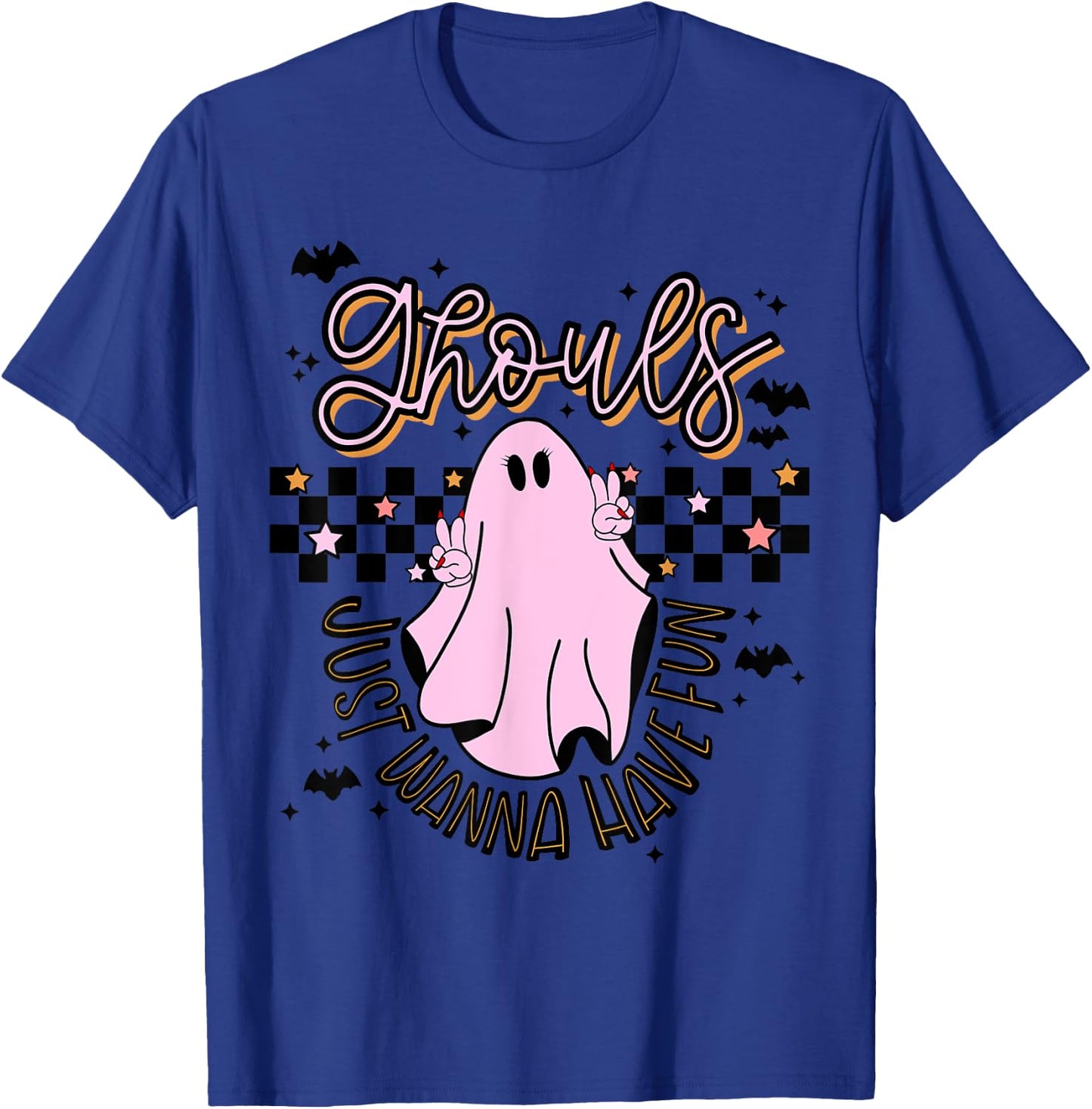 Ghouls just want to have fun, pink, peace sign, halloween T-Shirt - T-Shirt | Royal