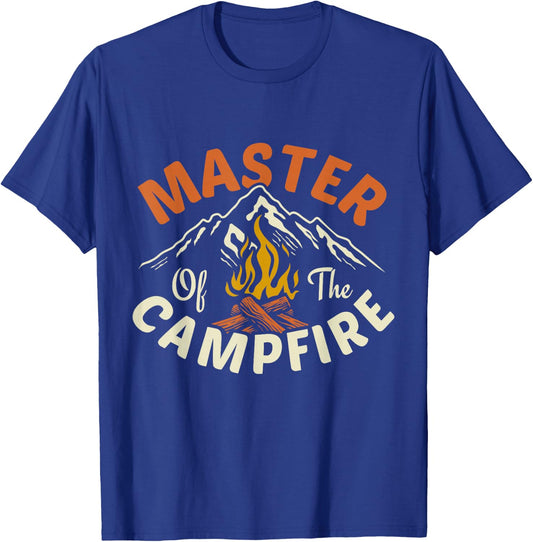 Funny Outdoor Camping Gifts Men Women Master Of Campfire T-Shirt - T-Shirt | Royal