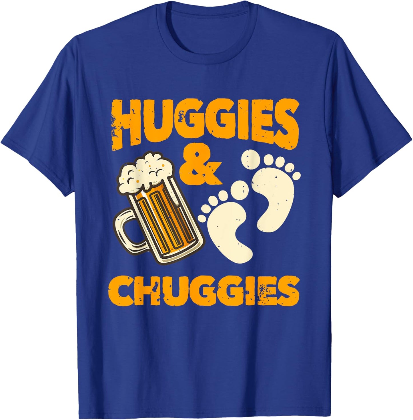 Huggies and Chuggies Funny Future Father Party Gift T-Shirt - T-Shirt | Royal