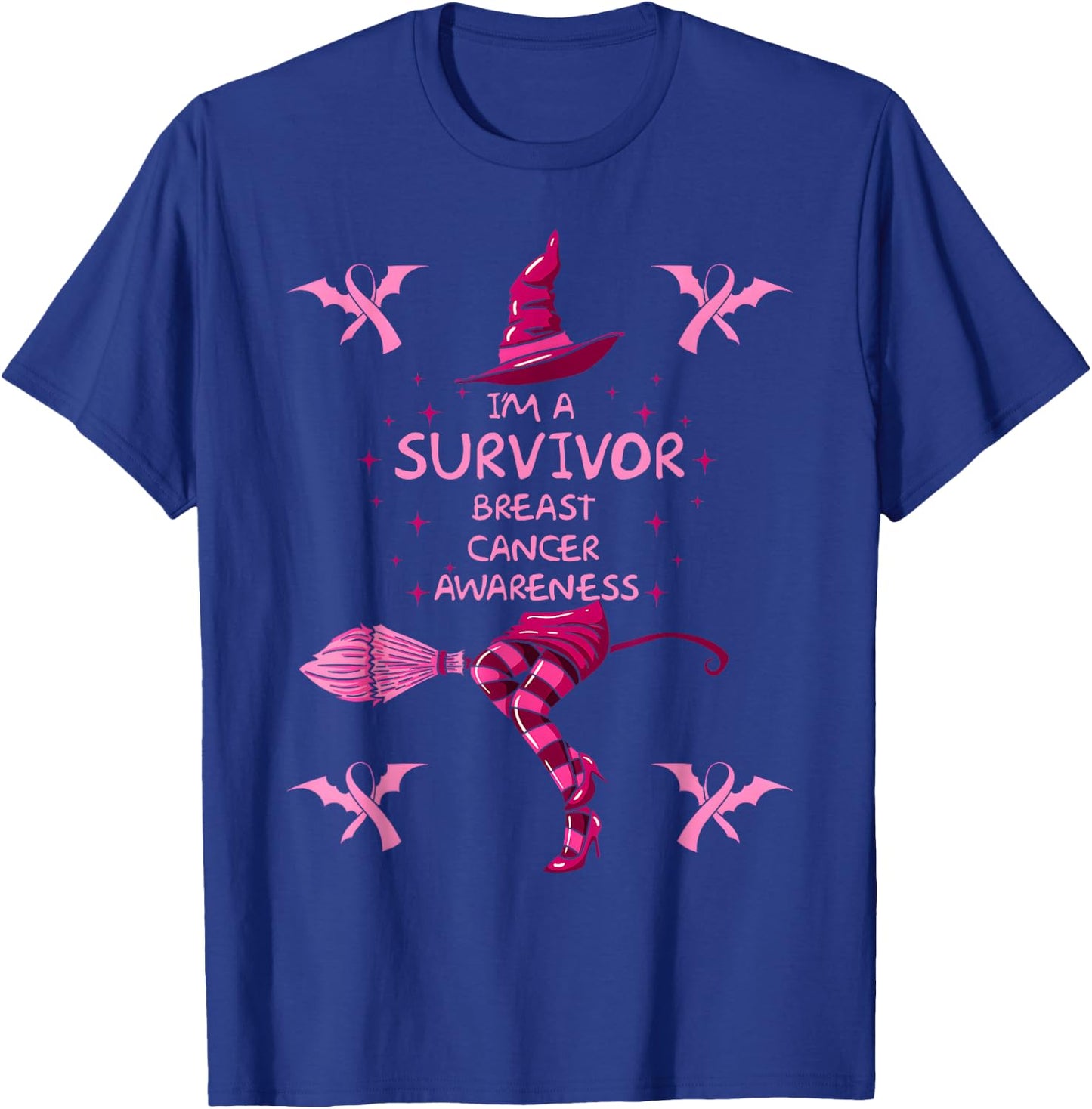 Witch Im A Survivor Halloween Breast Cancer Awareness Women T-Shirt - T-Shirt | Royal