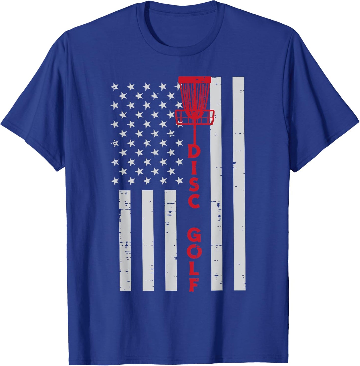 Disc Golf US Flag Frisbee Frolf Patriotic Men Women Kids T-Shirt - T-Shirt | Royal