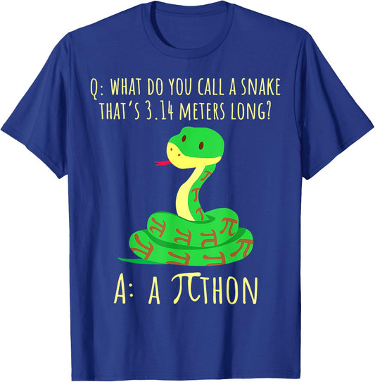 Python Pithon Pi Symbol Funny Math Teacher Pi Day Women T-Shirt - T-Shirt | Royal