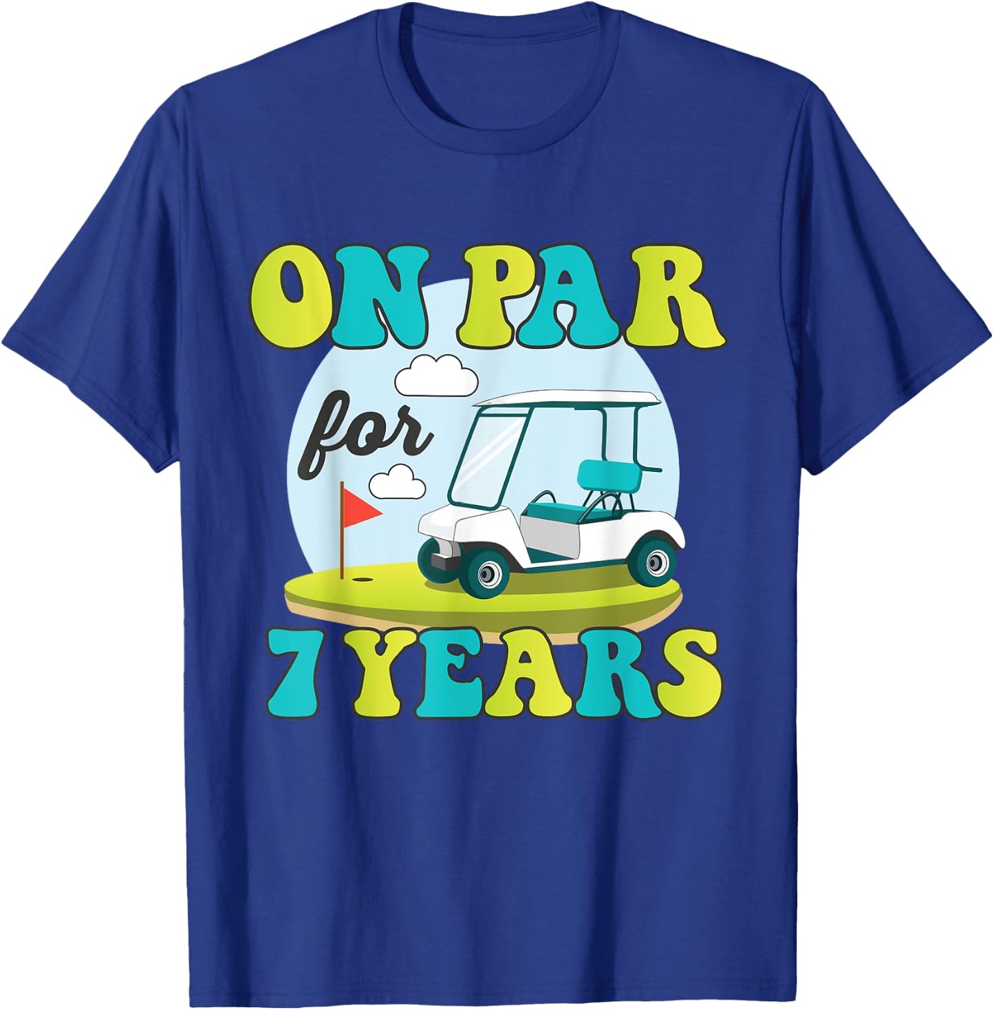 Funny 7th Birthday Golf Shirt 7 Years Old Golfer Kids Boys T-Shirt - T-Shirt | Royal