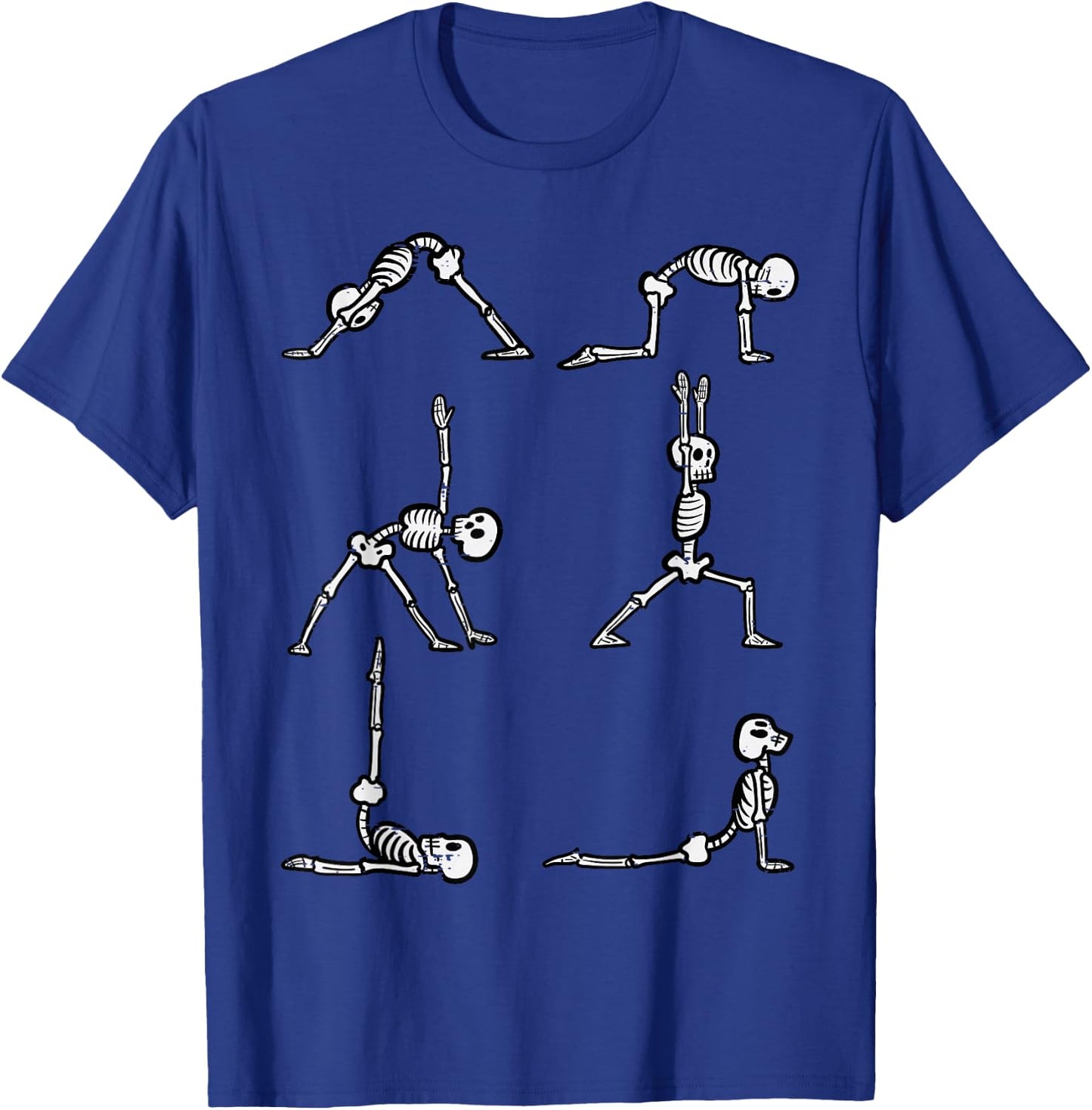 Halloween Yoga Poses Skeleton Asana Yogi Costume Women Men T-Shirt - T-Shirt | Royal