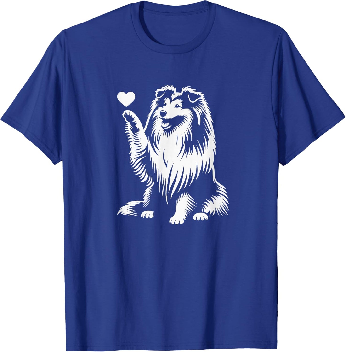 Shetland Sheepdog Sitting Dog Heart Sheltie Graphic Design T-Shirt - T-Shirt | Royal