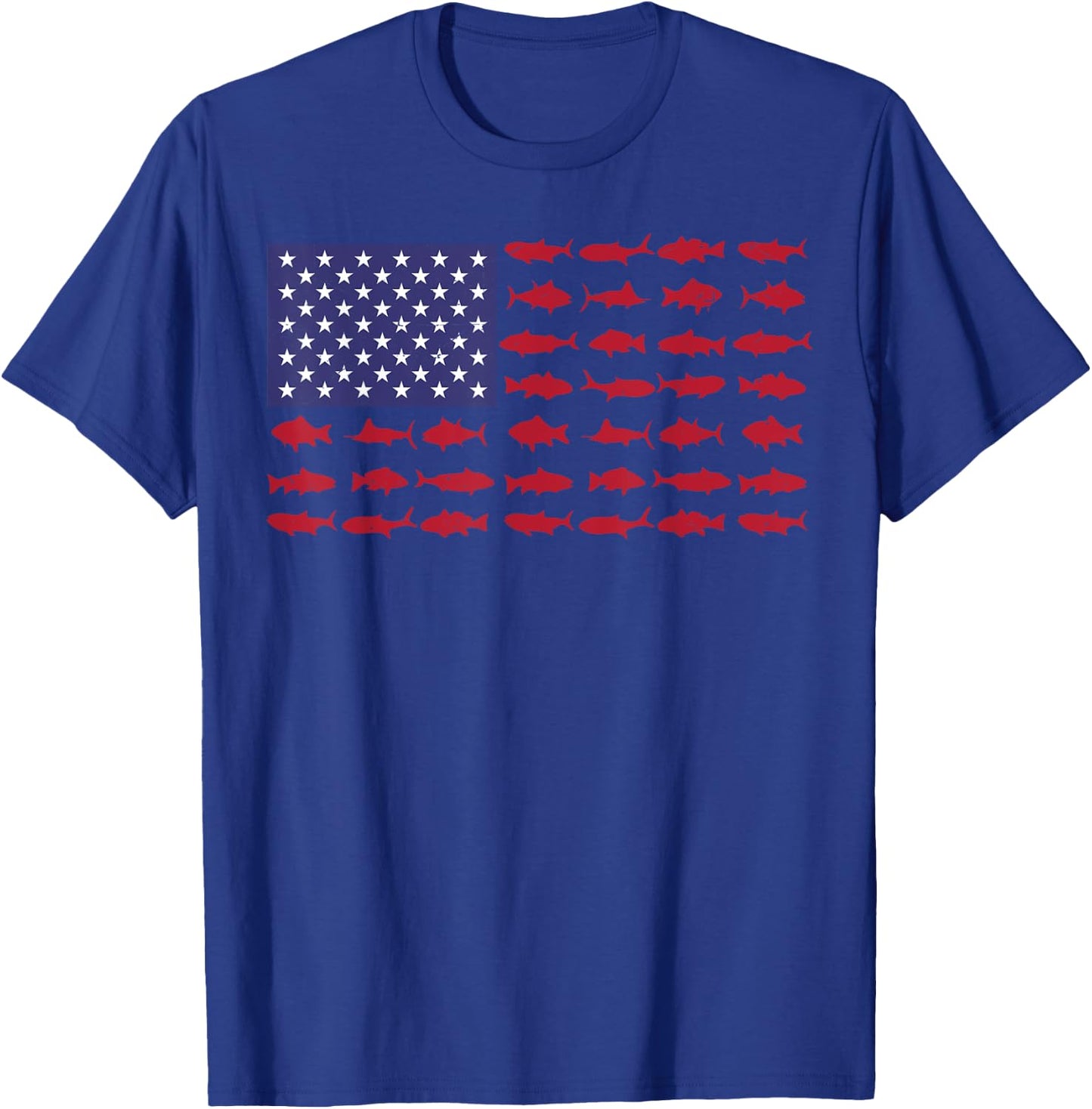 American Flag Fishing-Shirt 4th July Patriotic Kids Boys Men T-Shirt - T-Shirt | Royal