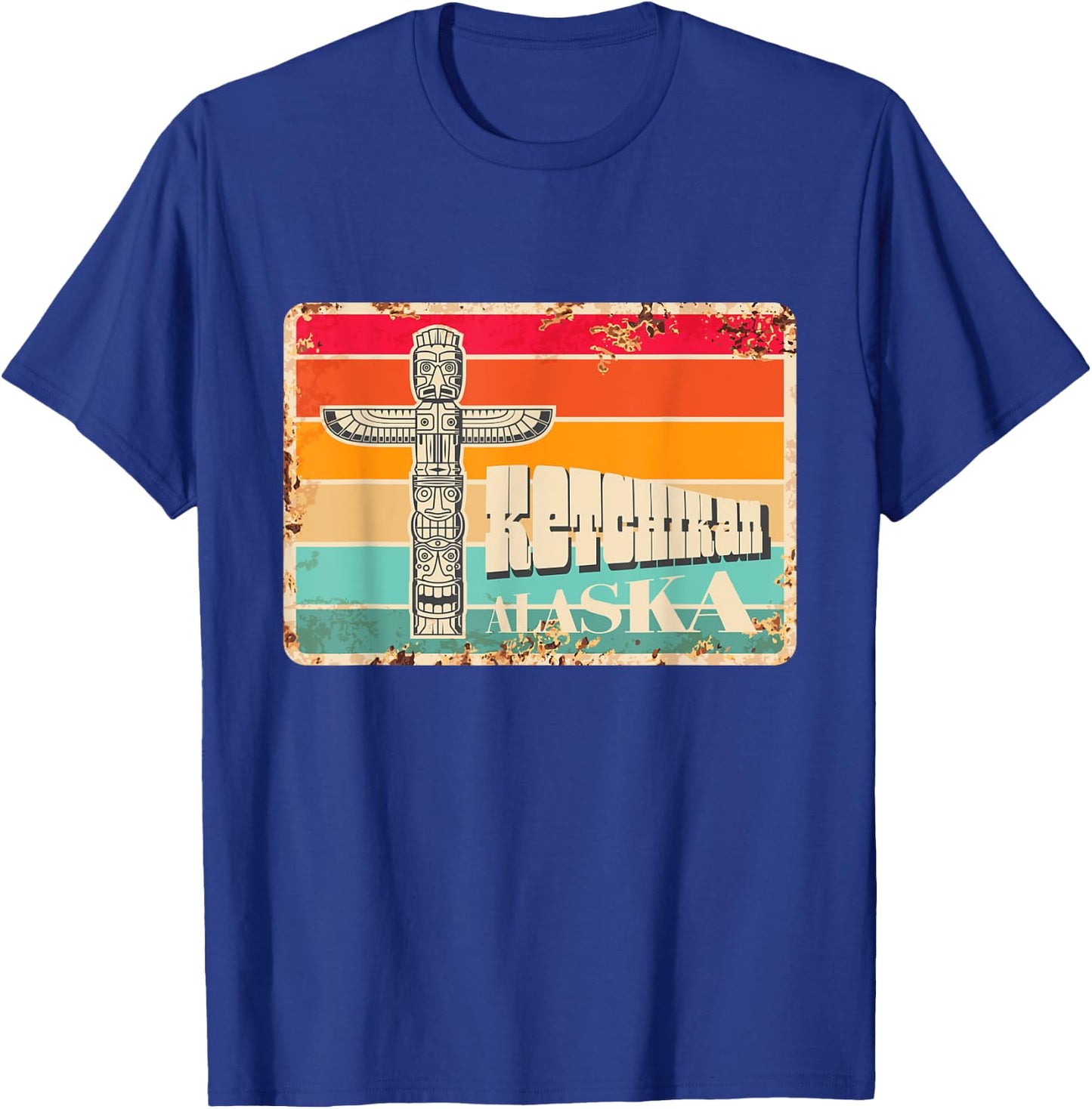 Vintage Rusty Signboard Ketchikan Indian Totem Alaska T-Shirt - T-Shirt | Royal
