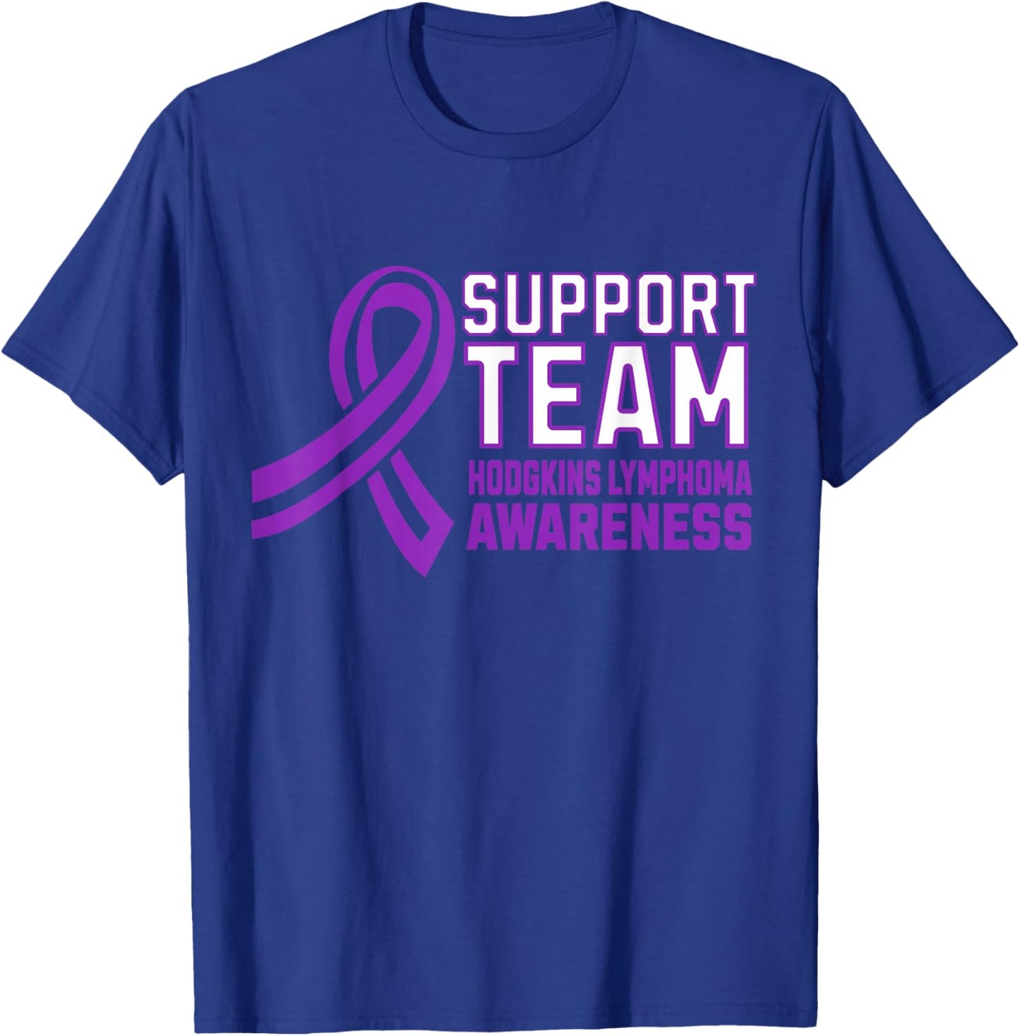 Matching Support Team Hodgkins Lymphoma Awareness Ribbon T-Shirt - T-Shirt | Royal
