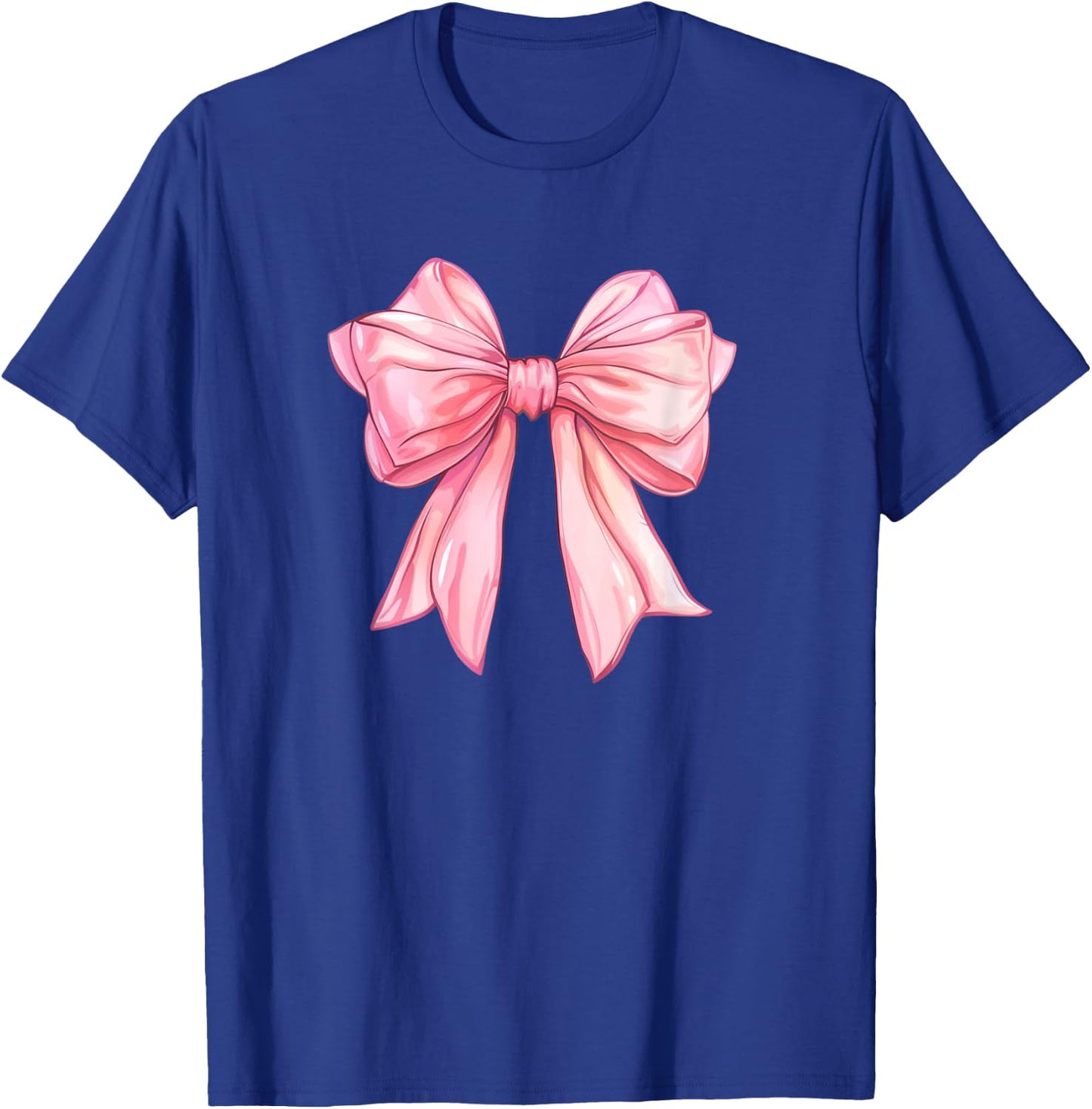 Coquette Pink Bow Watercolor Girly Big Pink Bow Soft Women T-Shirt - T-Shirt | Royal