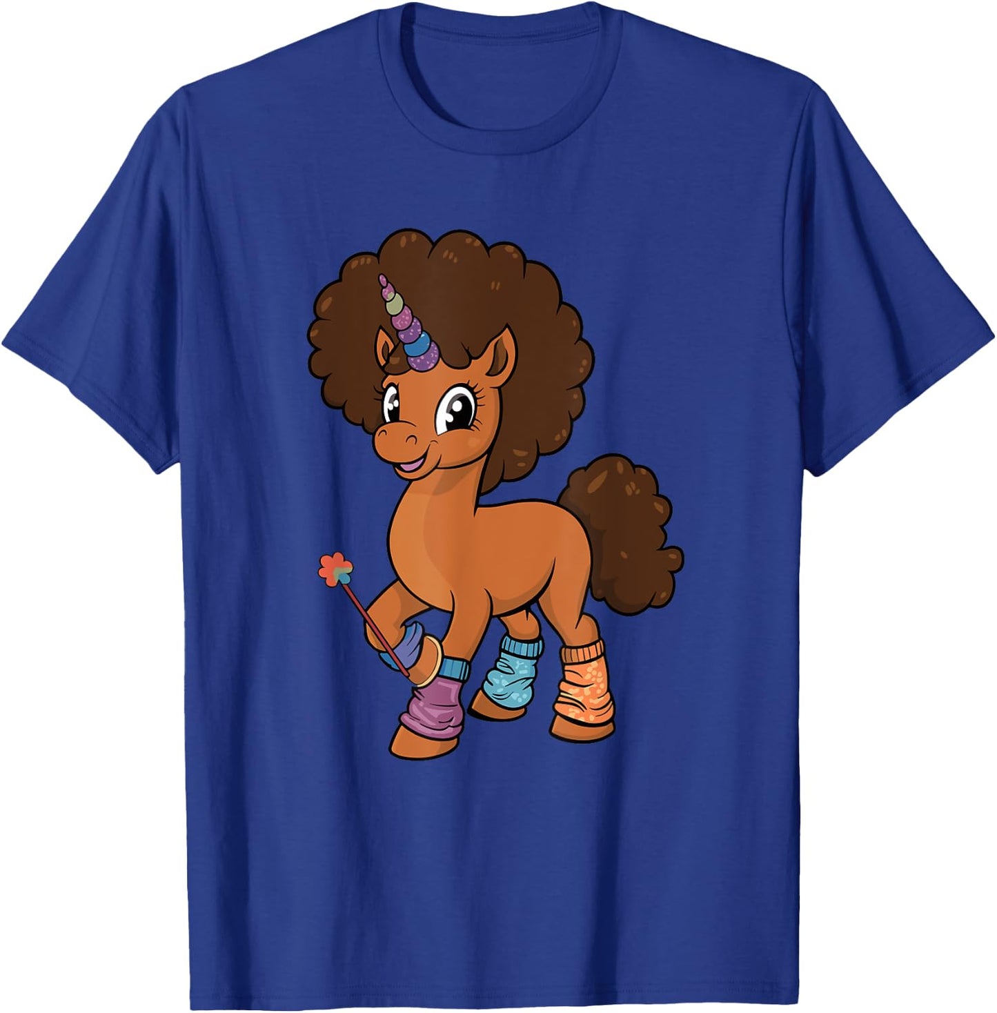 Unicorn With Afro Costume Toddler Girls Melanin African Kids T-Shirt - T-Shirt | Royal