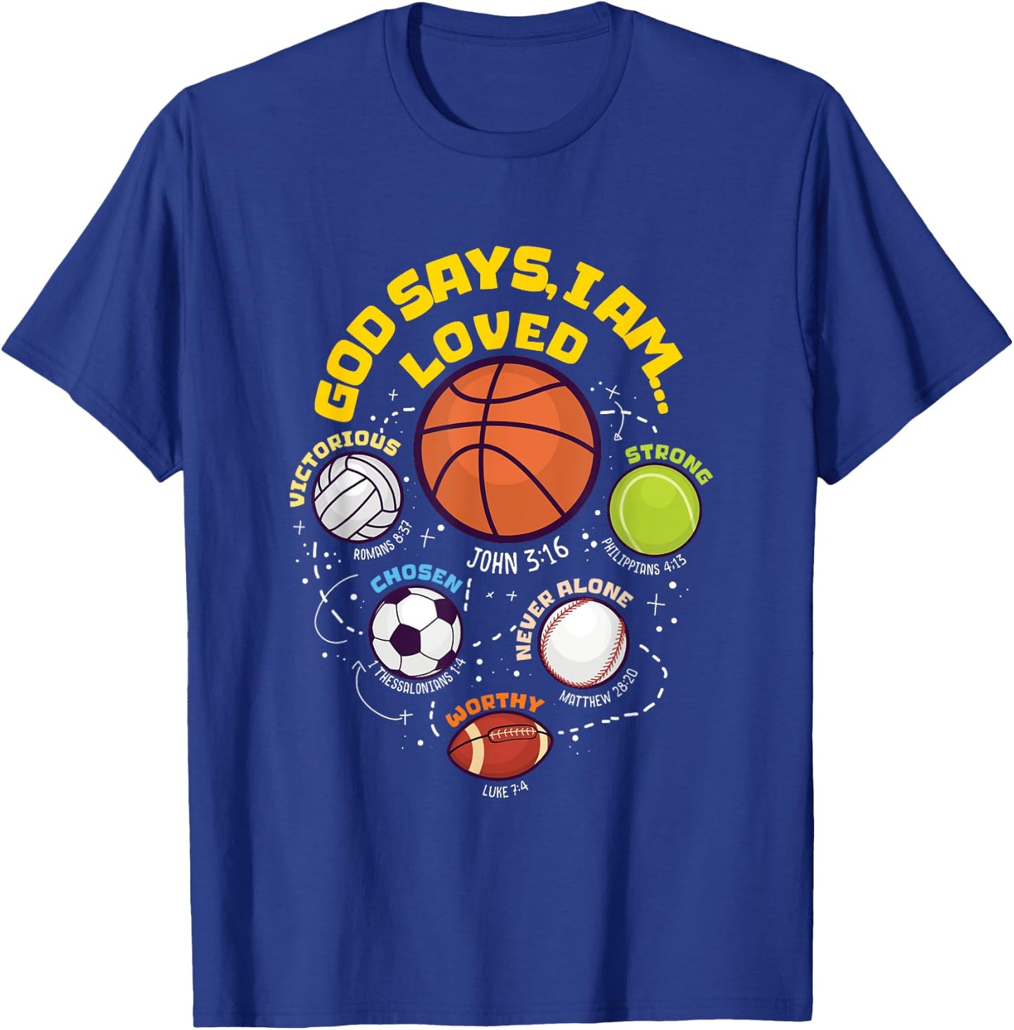 God Says I Am - Christian Boy Teen Athlete T-Shirt - T-Shirt | Royal
