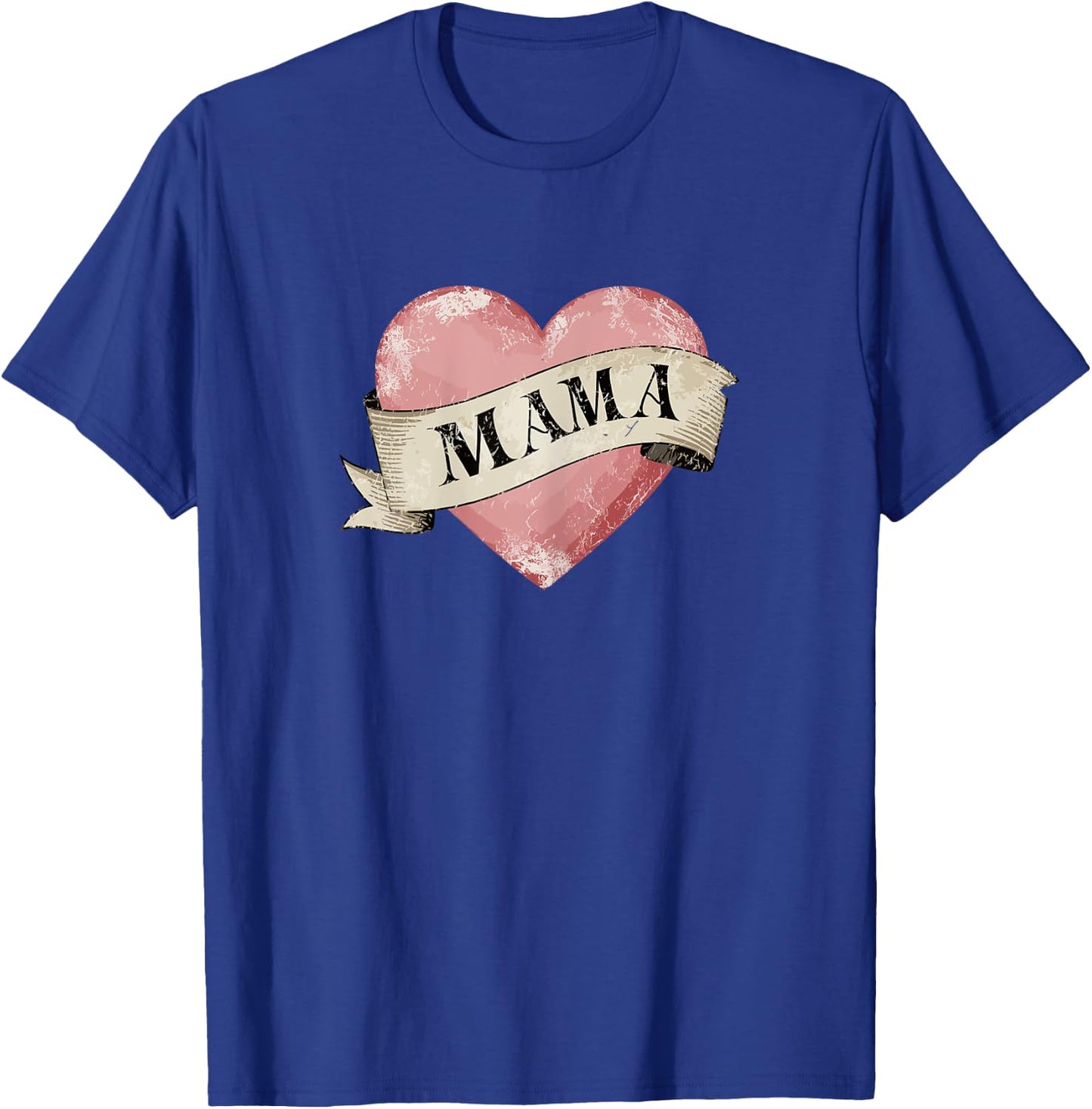 Mama Vintage Retro Mom Tattoo Heart T-Shirt - T-Shirt | Royal