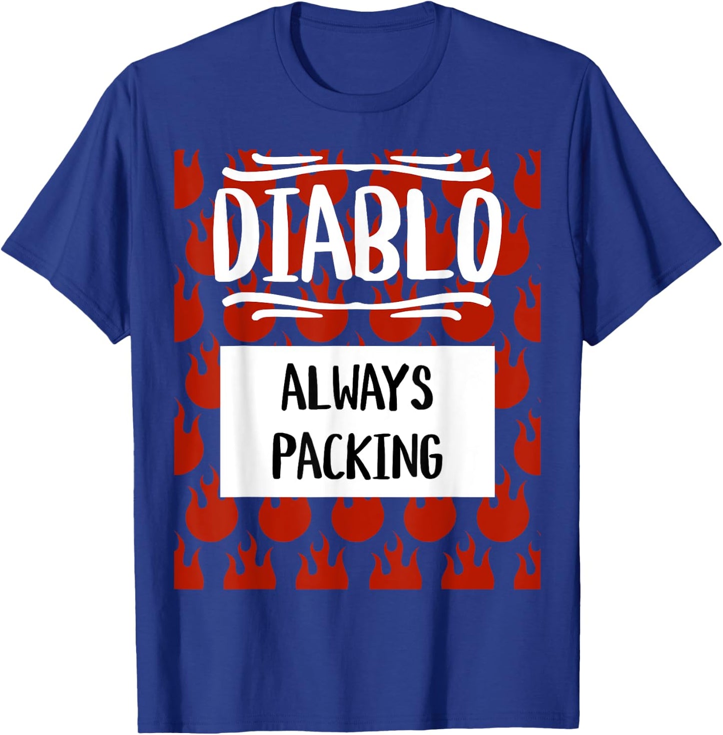 Diablo Hot Sauce Packet Group Halloween Costume Matching T-Shirt - T-Shirt | Royal
