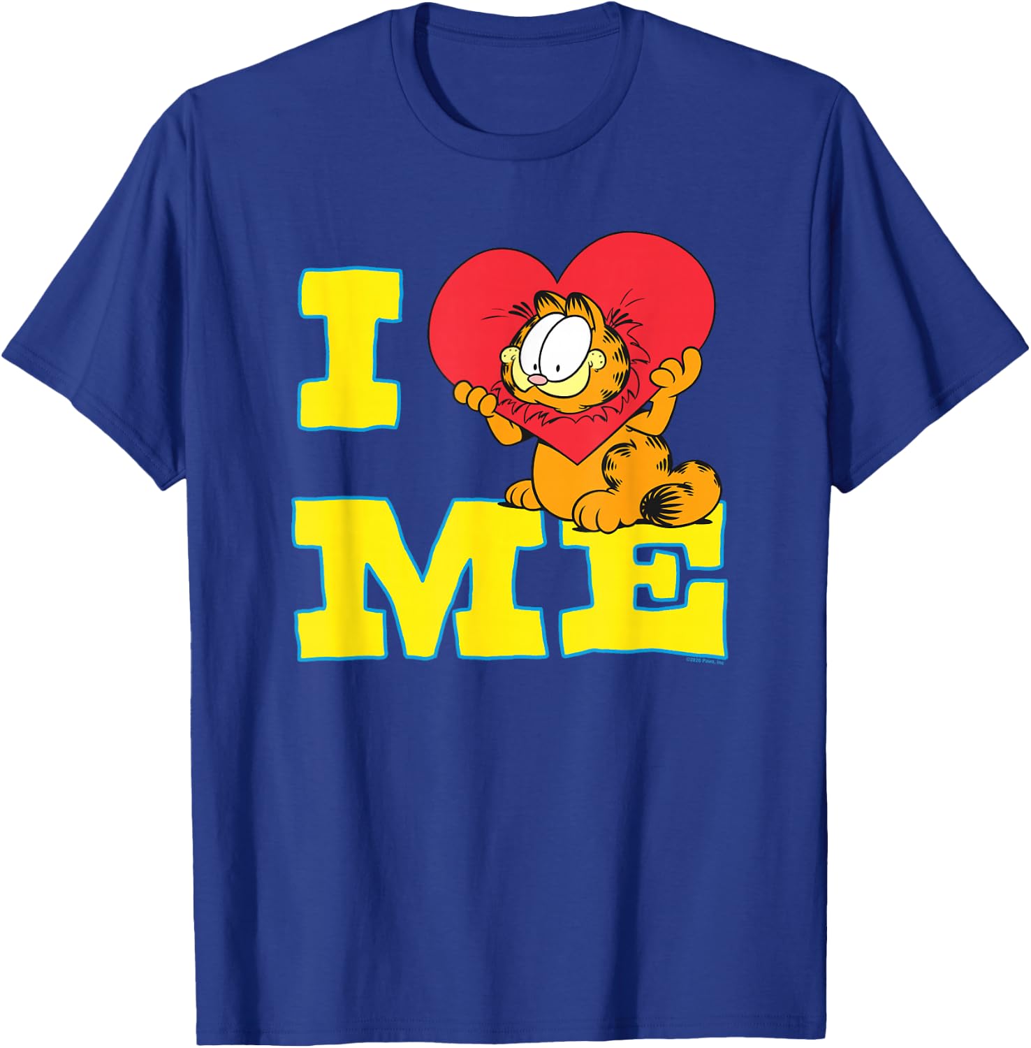 Garfield I Heart Me Funny Block Letters Love Cat Cartoon T-Shirt - T-Shirt | Royal