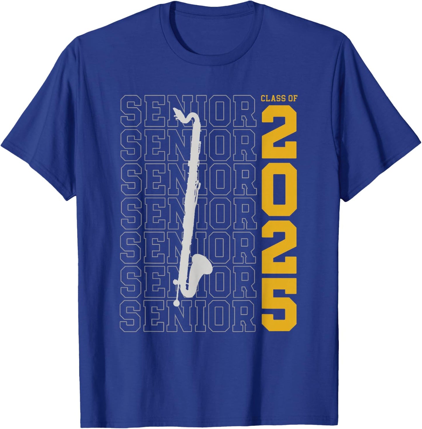 Class of 2025 Senior Bass Clarinet for Bass Clarinetist T-Shirt - T-Shirt | Royal