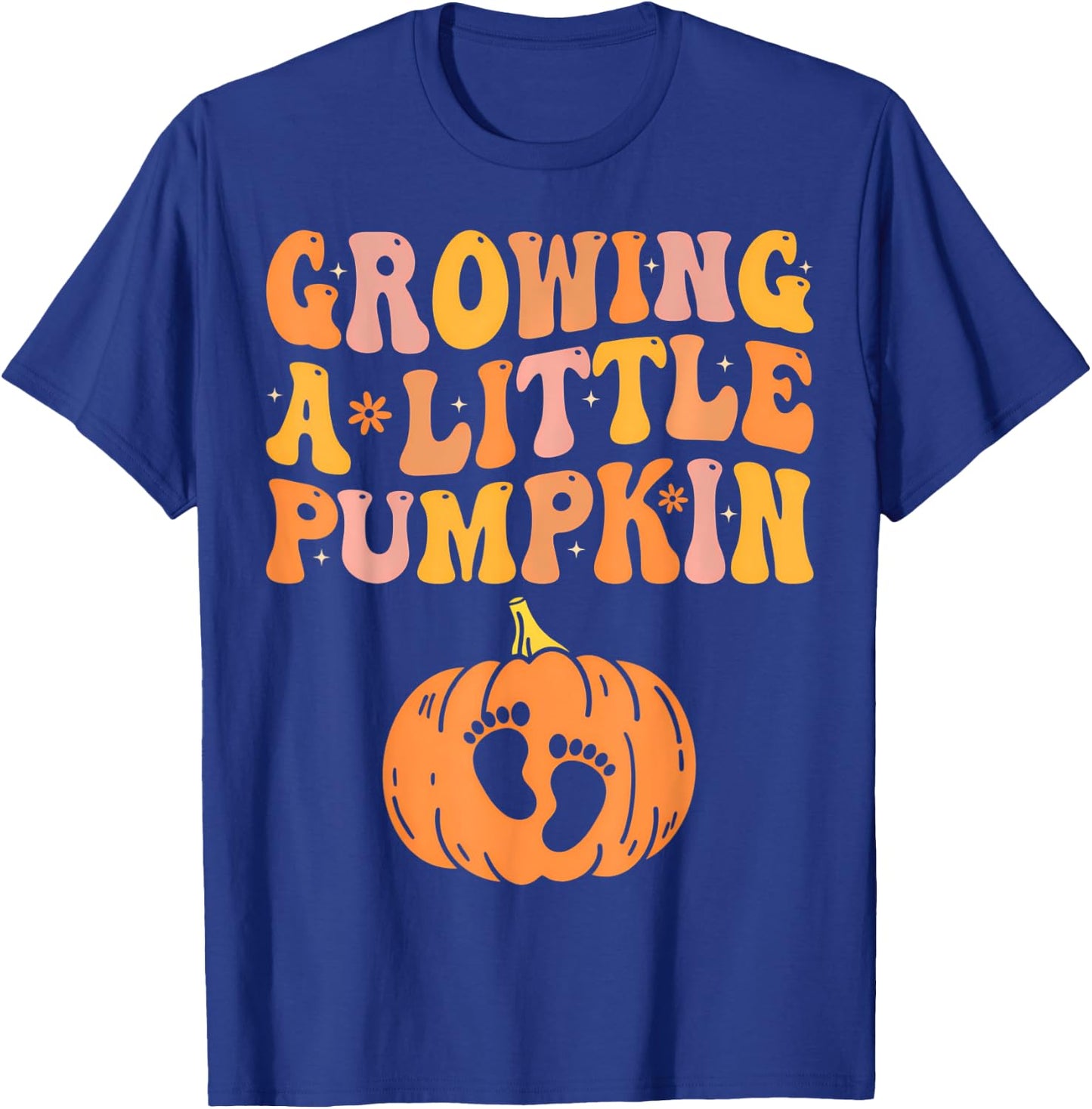 Growing A Little Pumpkin Pregnancy Announcement Halloween T-Shirt - T-Shirt | Royal