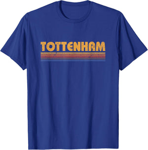 Visit the Tottenham London Store Tottenham London Retro Vintage Black Adults Small Classic Fit Short Sleeve T-Shirt - T-Shirt | Royal
