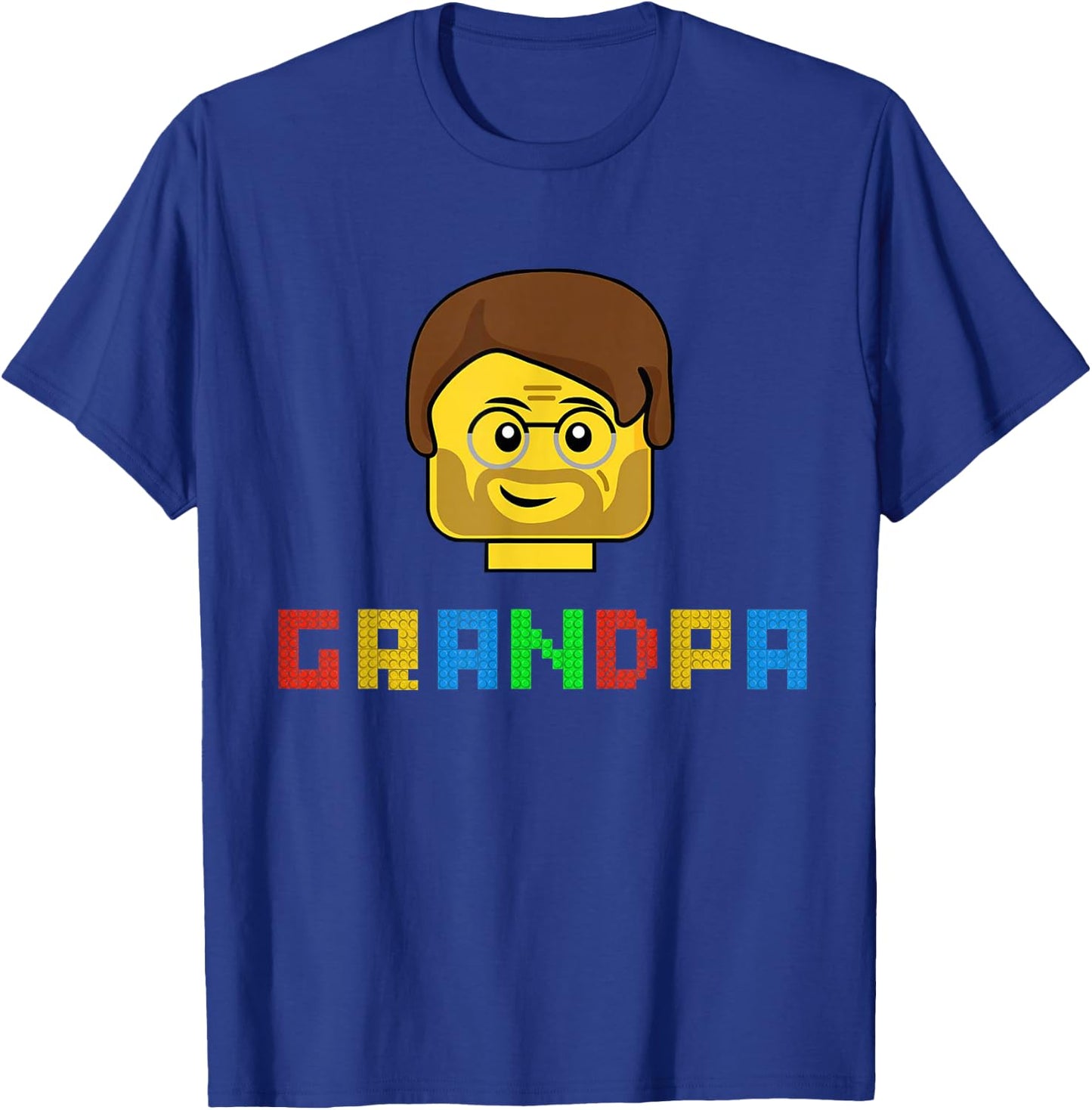 Unique Family Grandpa Master Builder Building Bricks Blocks T-Shirt - T-Shirt | Royal