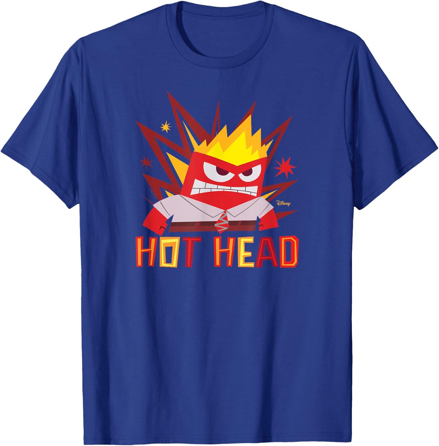 Inside Out 2 - Anger Hot Head Emotion Character T-Shirt - T-Shirt | Royal