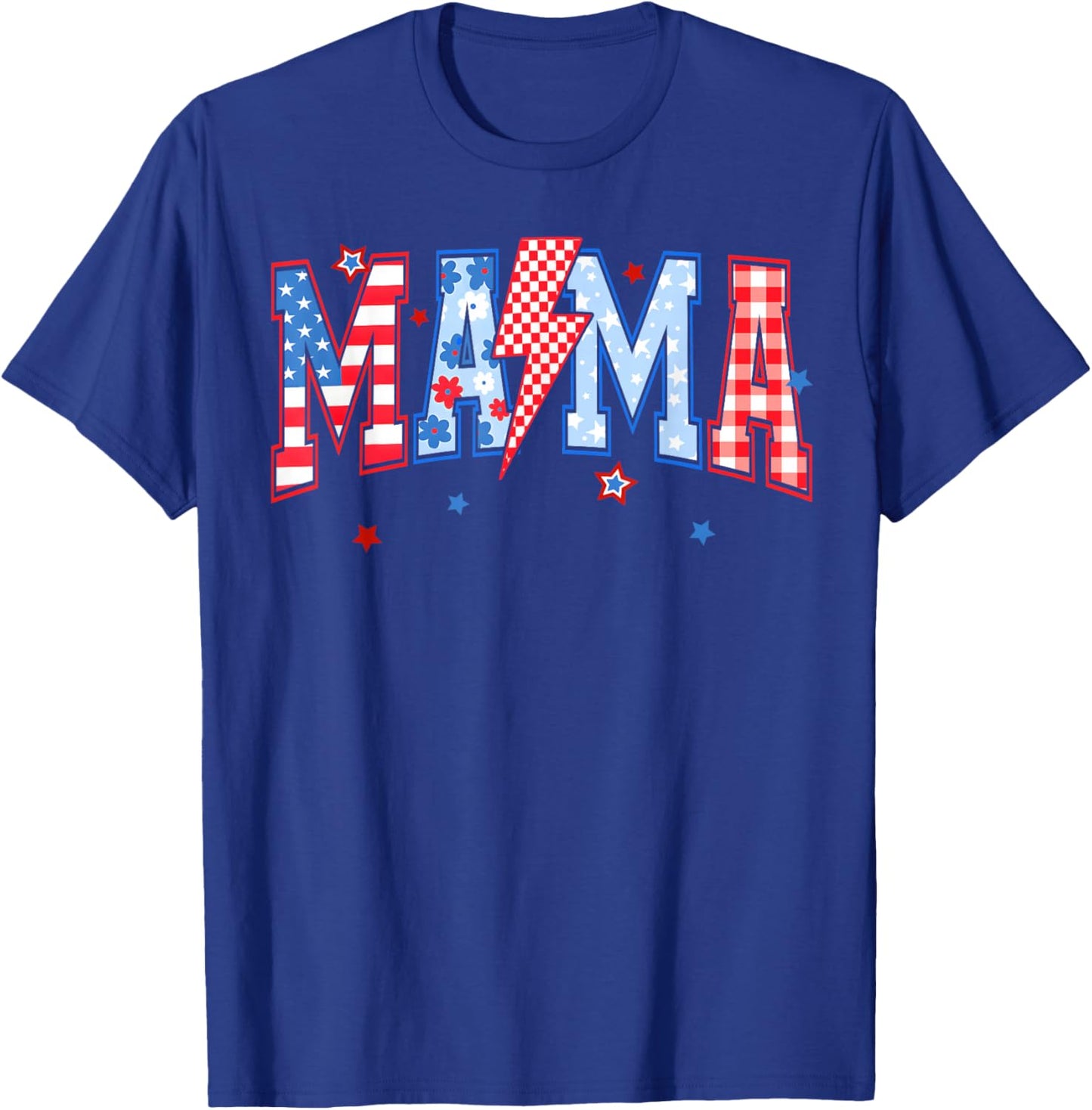 4th of July Mama Lightning Patriotic Women Mother's Day T-Shirt - T-Shirt | Royal