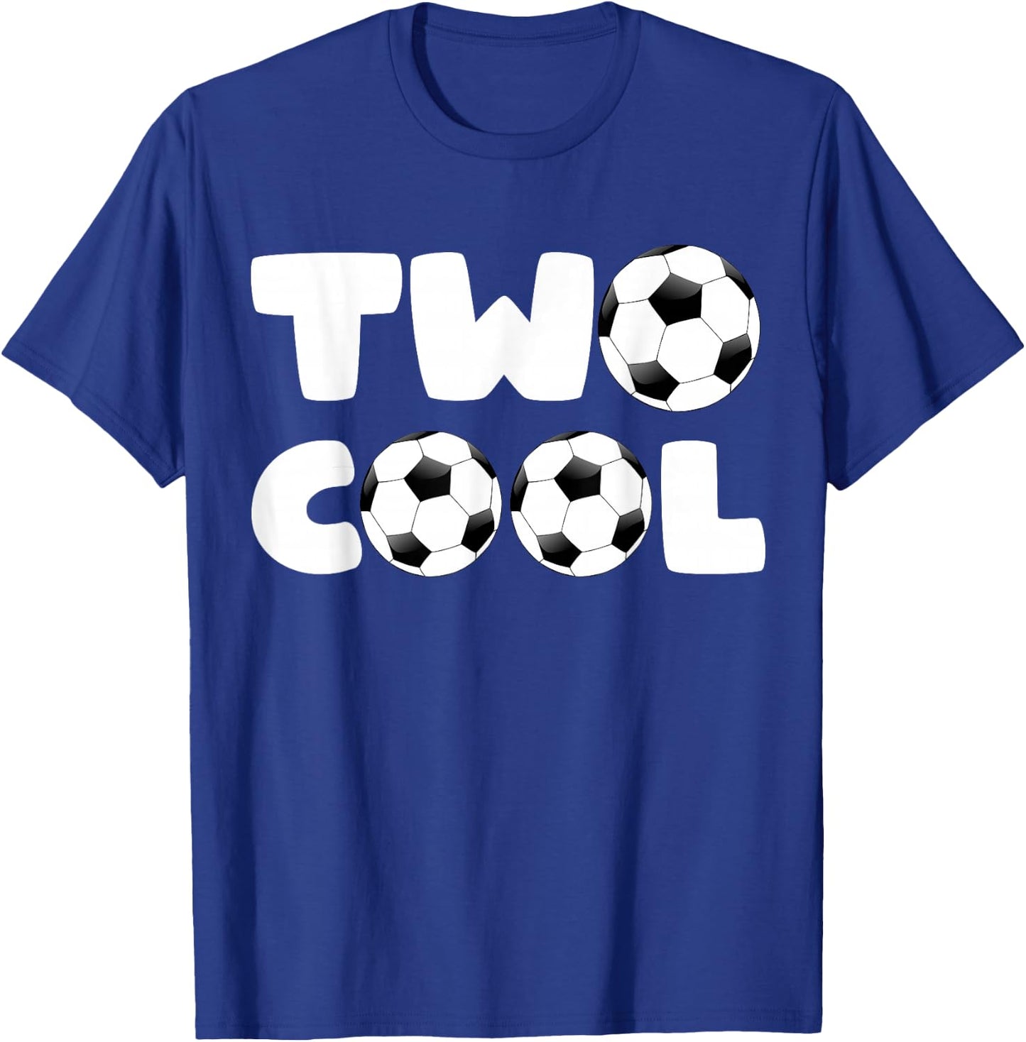 Toddler Two Cool 2nd Birthday Soccer Themed 2 Year Old Boys T-Shirt - T-Shirt | Royal