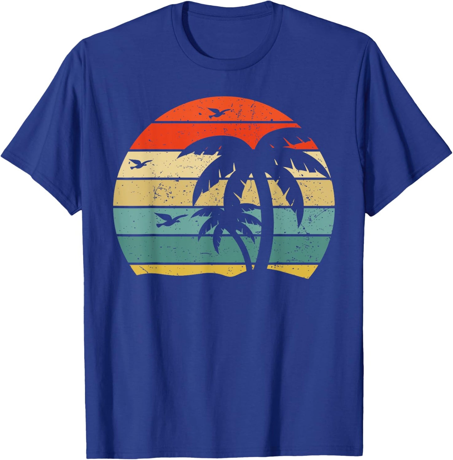 Cool Tropical Palm Trees Beach Retro Holiday Vintage T-Shirt - T-Shirt | Royal