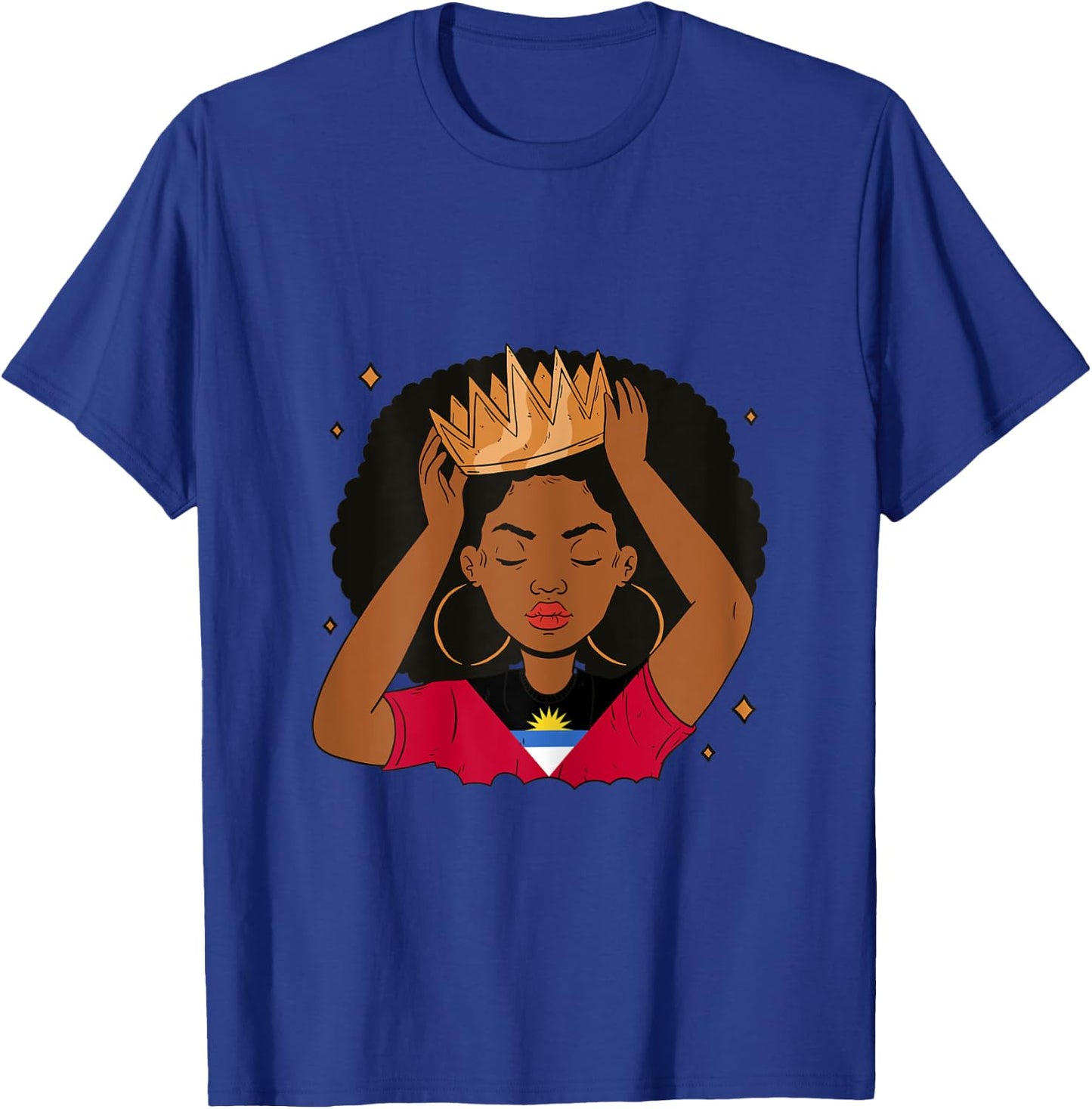 Antiguan Afro Hair Women Antigua Girl Antiguan Heritage T-Shirt - T-Shirt | Royal