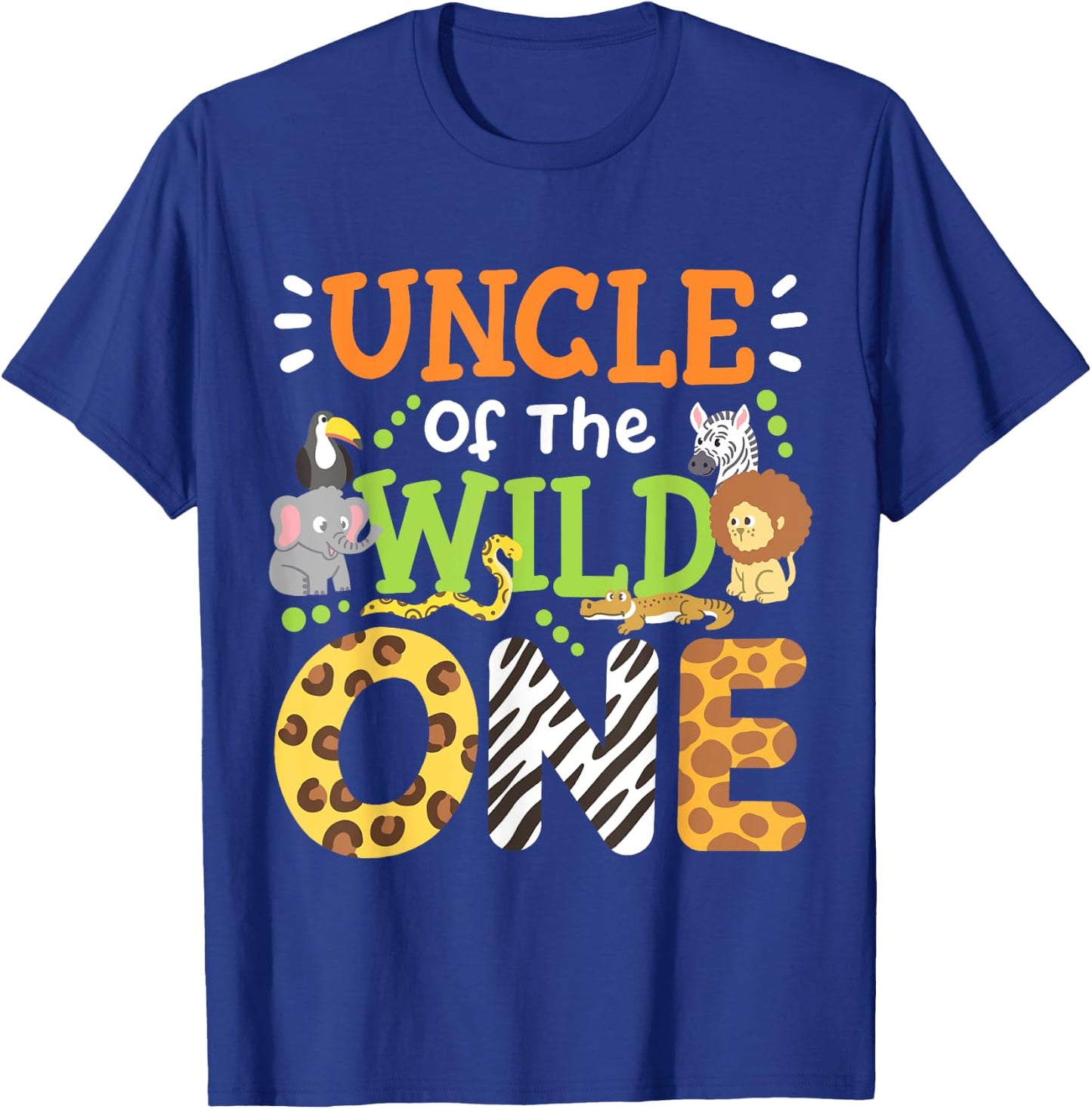 Uncle Of The Wild One Kids Boys Safari Zoo Birthday Family T-Shirt - T-Shirt | Royal