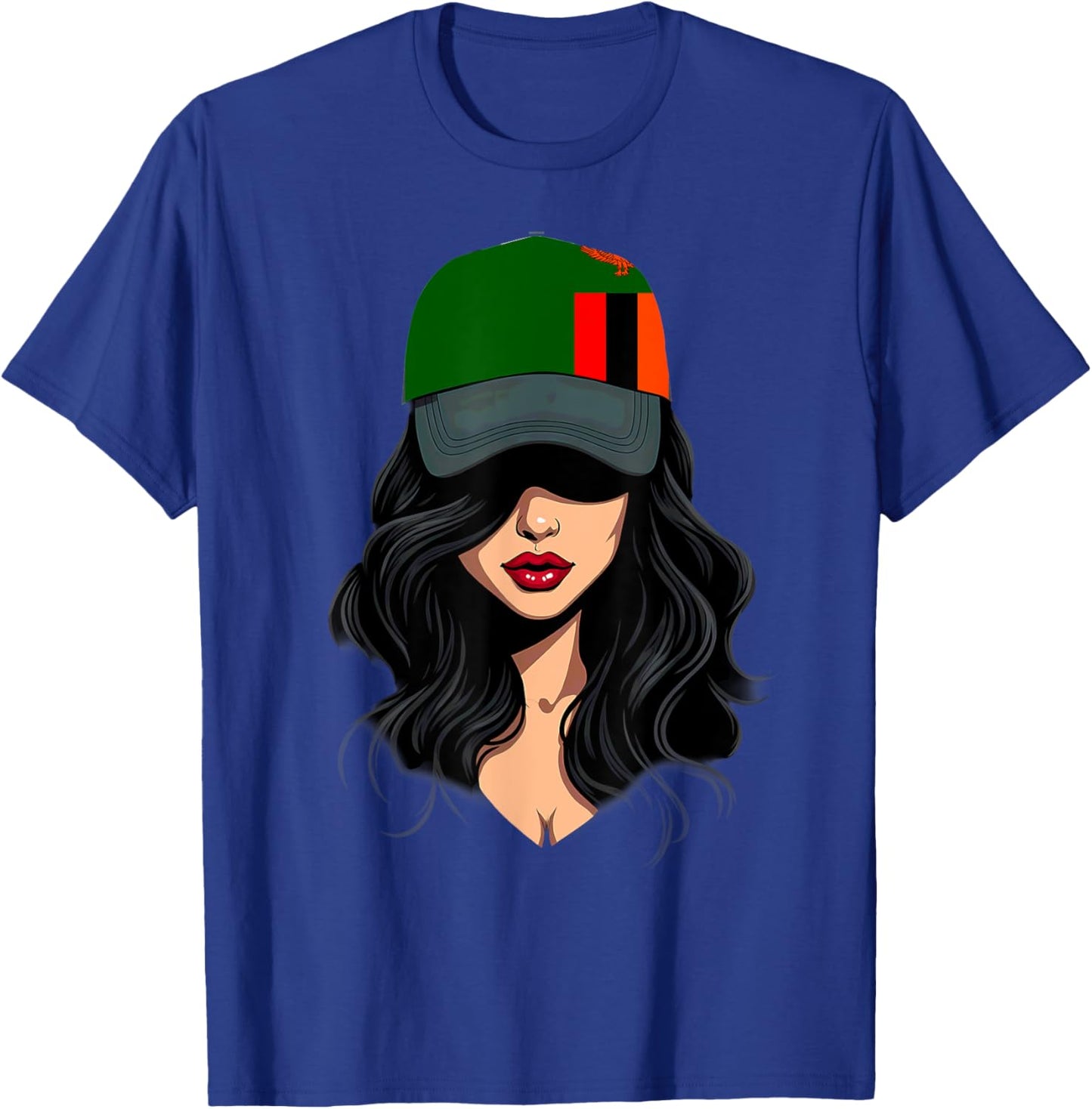 Patriotic Zambian Girl Zambia Flag T-Shirt - T-Shirt | Royal