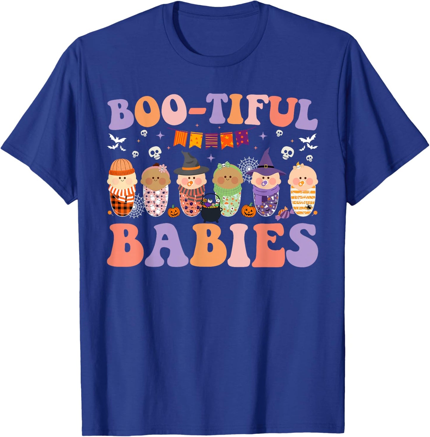 Bootiful Babies Nicu L&D Peds Mother Baby Nurse Halloween T-Shirt - T-Shirt | Royal