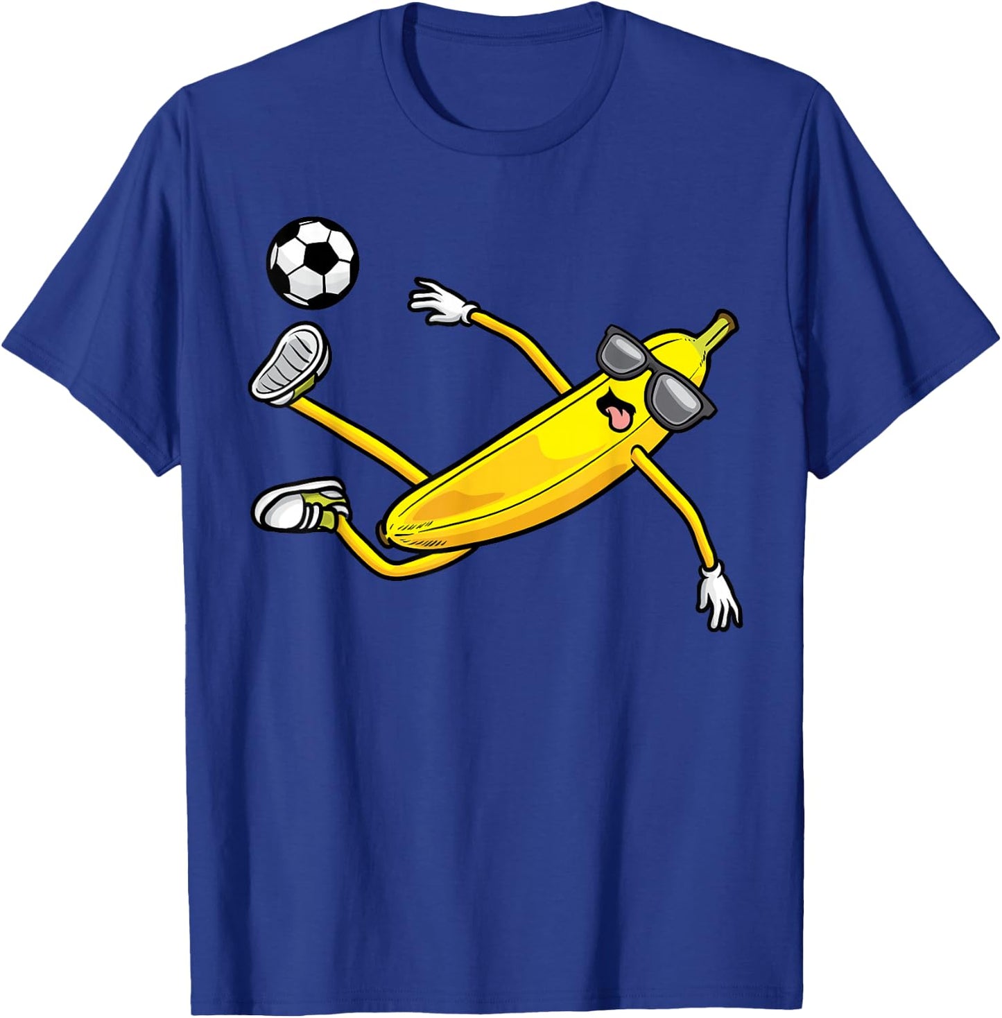 Banana Playing Soccer Fruit Soccer Player T-Shirt - T-Shirt | Royal