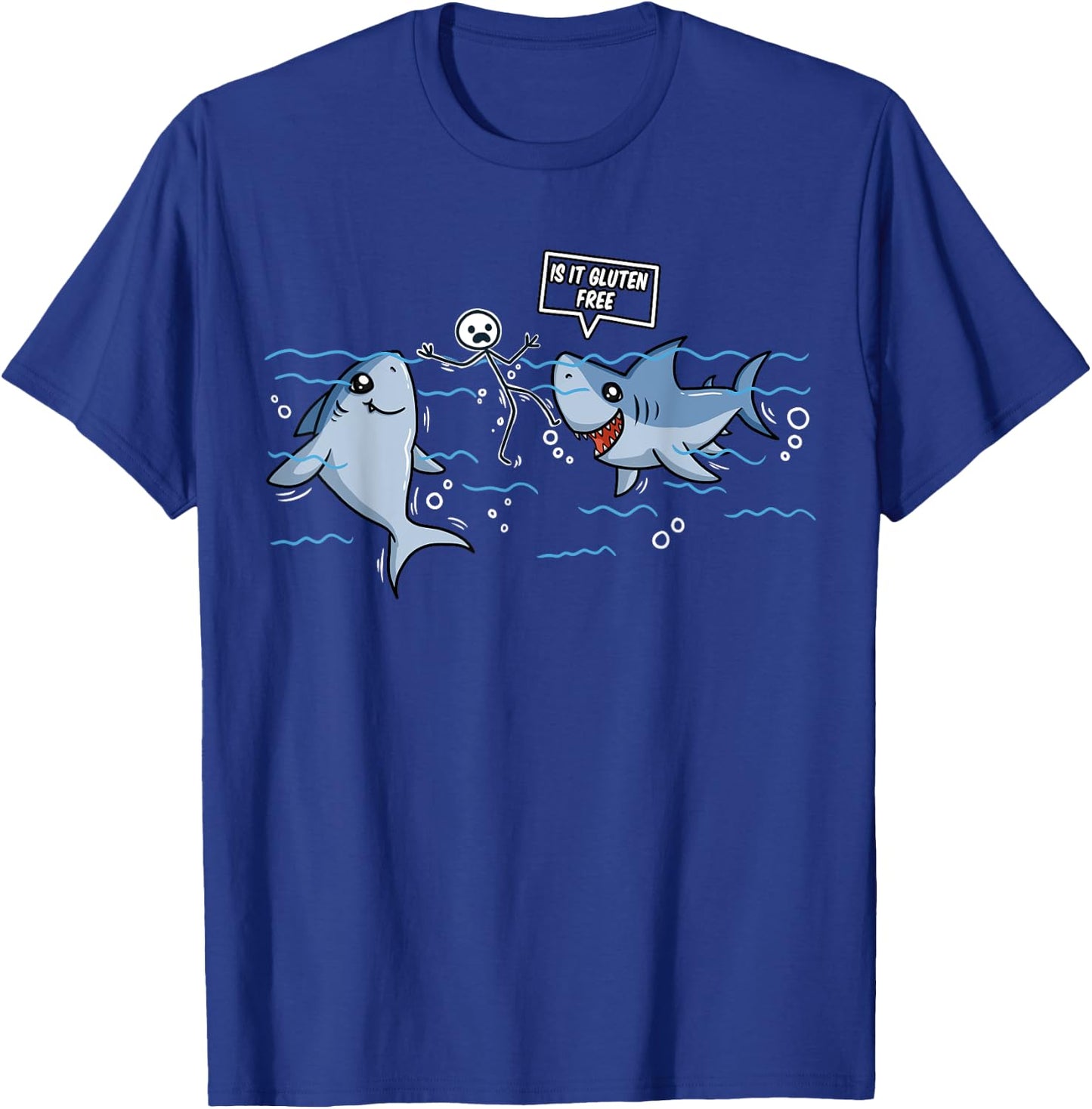 Gluten Free Shark Gift Celiac Disease T-Shirt - T-Shirt | Royal