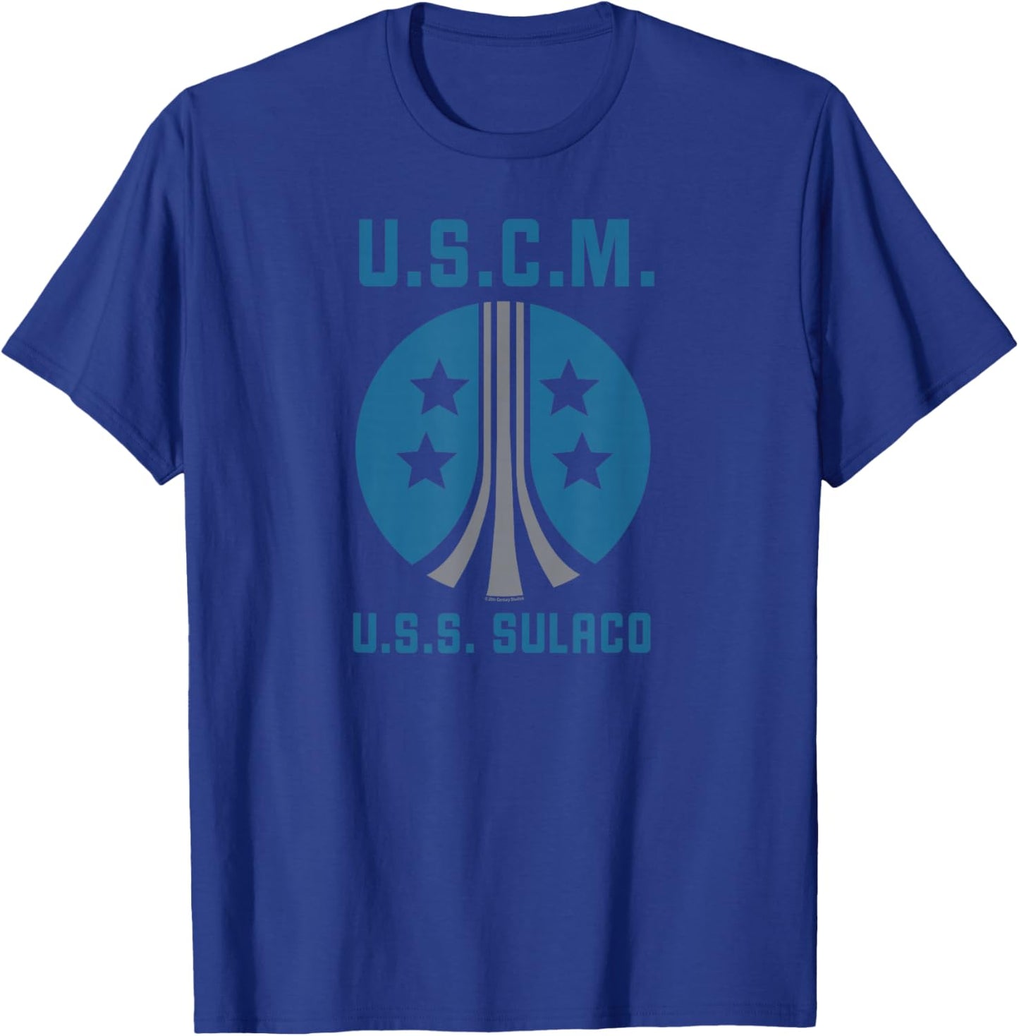 Aliens United States Colonial Marine Corps Big Chest Logo T-Shirt - T-Shirt | Royal