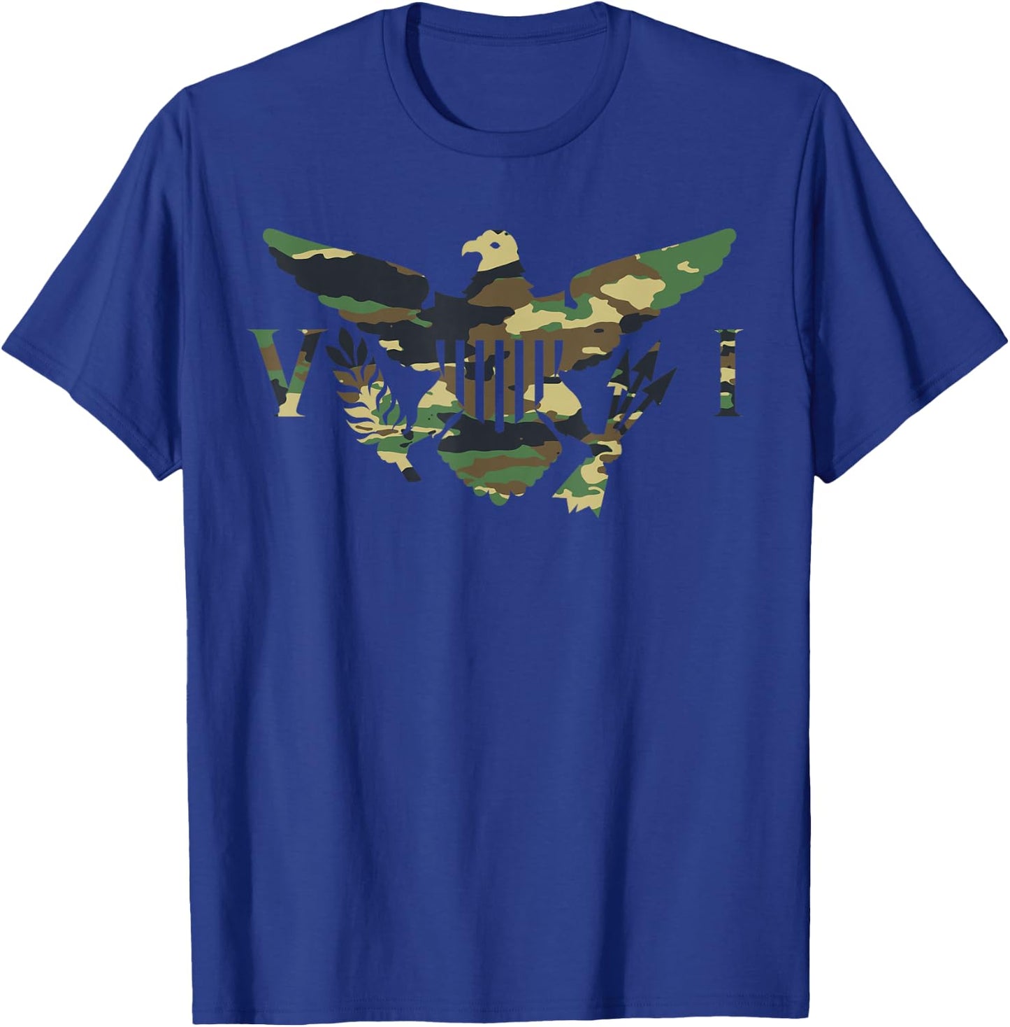 Virgin Islands Army Camo Flag T-Shirt - T-Shirt | Royal