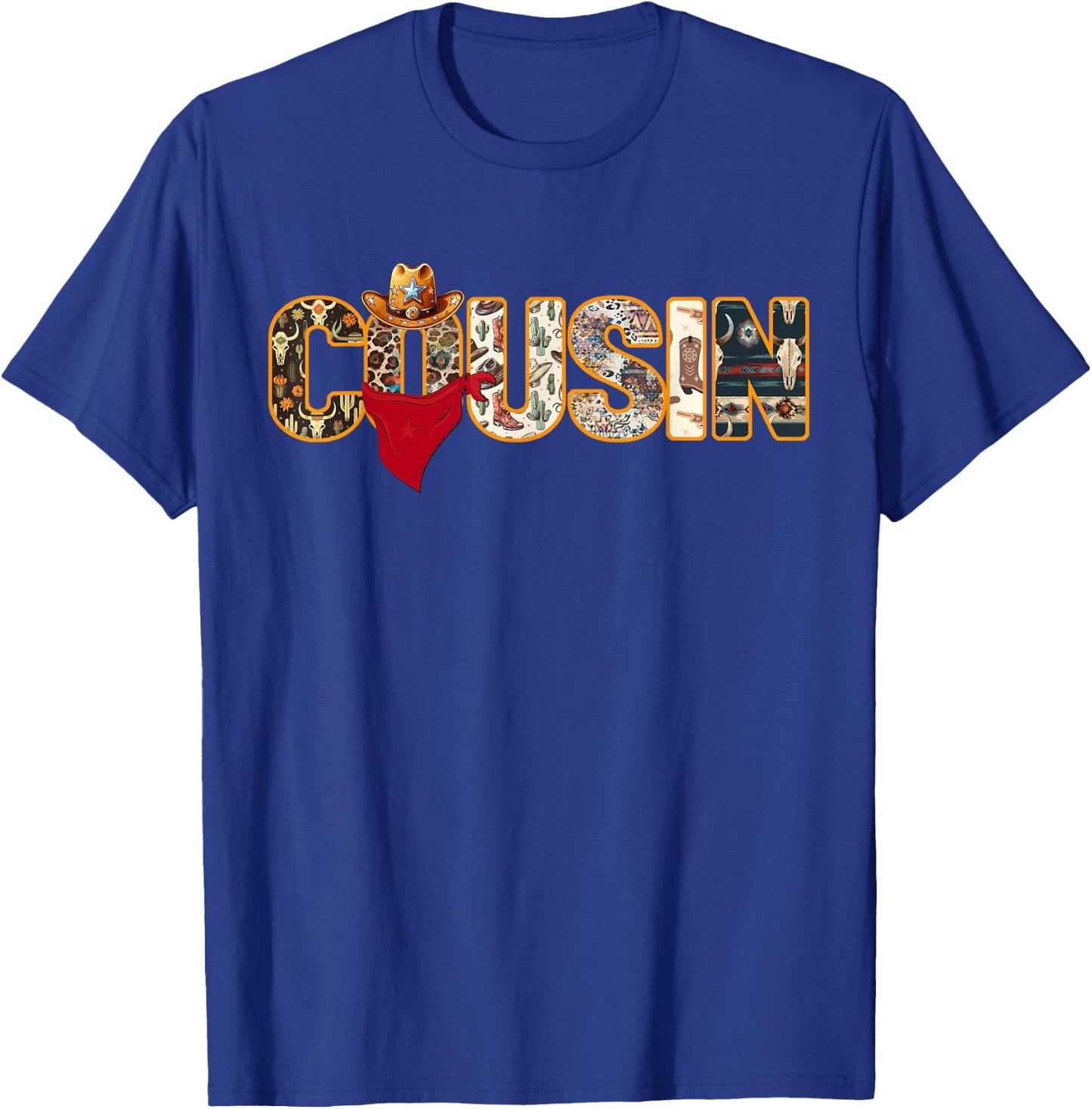 Cousin Of The Birthday Boy Western Rodeo Family Matching T-Shirt - T-Shirt | Royal