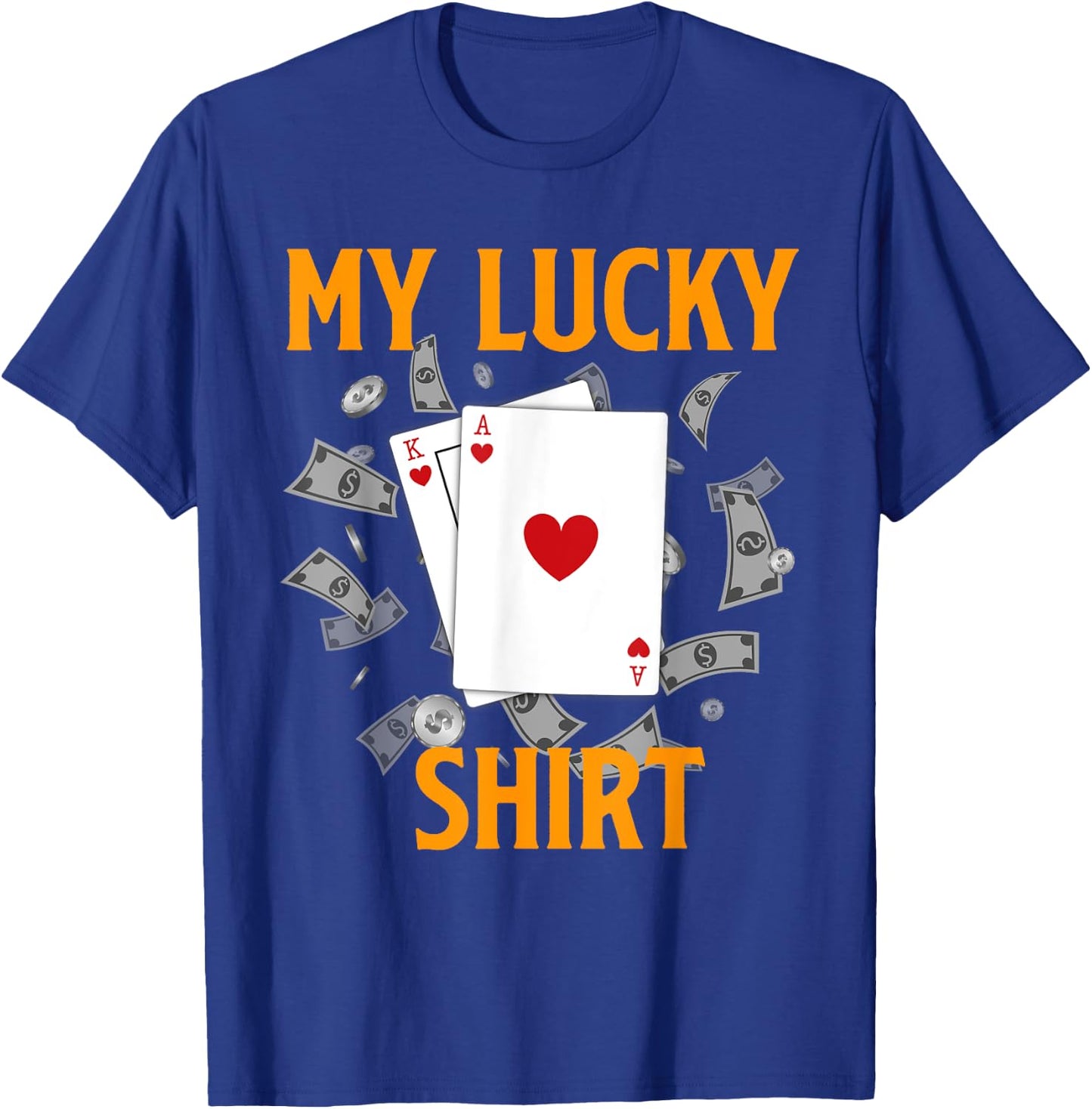 Blackjack 21 MY LUCKY BLACKJACK SHIRT Funny Gambling T-Shirt - T-Shirt | Royal