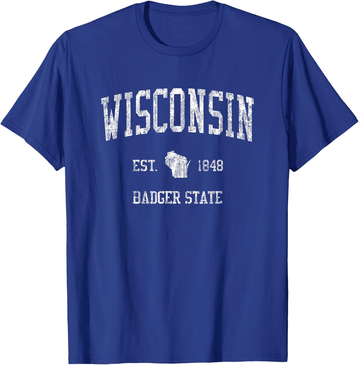 Wisconsin Vintage Sports Design Wisconsinan WI T-Shirt - T-Shirt | Royal
