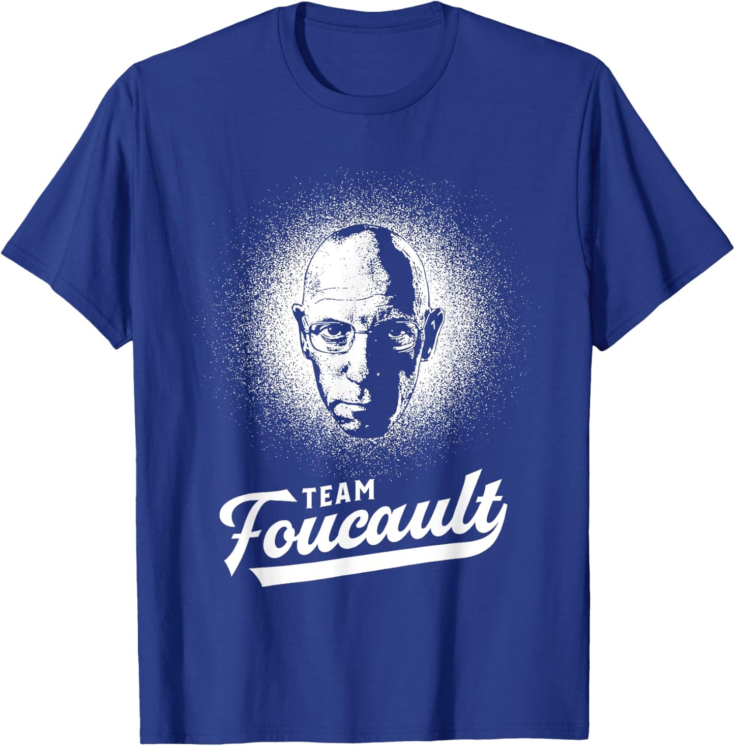 Team Foucault - Philosophy Retro Portrait T-Shirt - T-Shirt | Royal