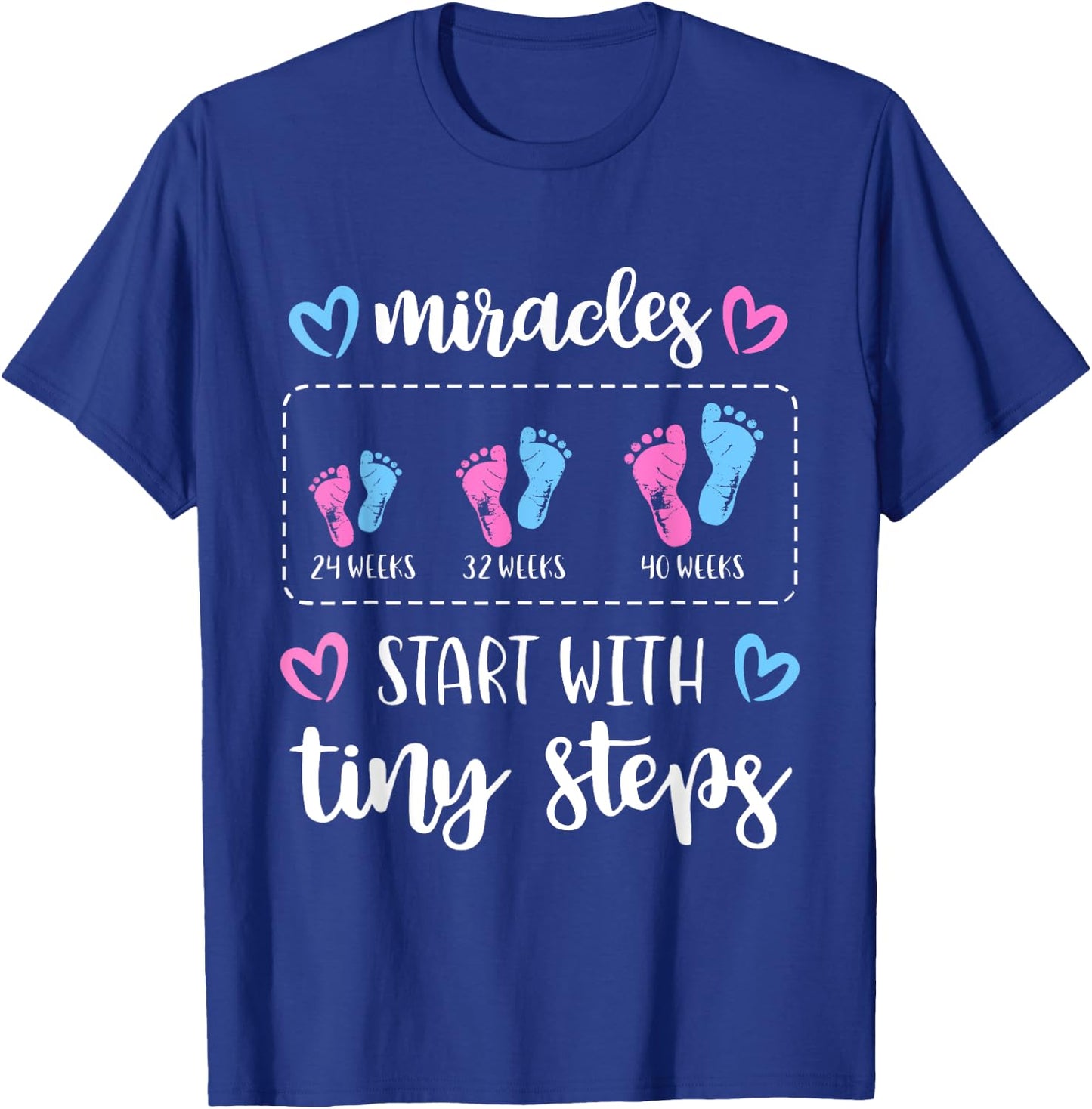 Miracles Start With Tiny Steps Baby Feet Nurse T-Shirt - T-Shirt | Royal