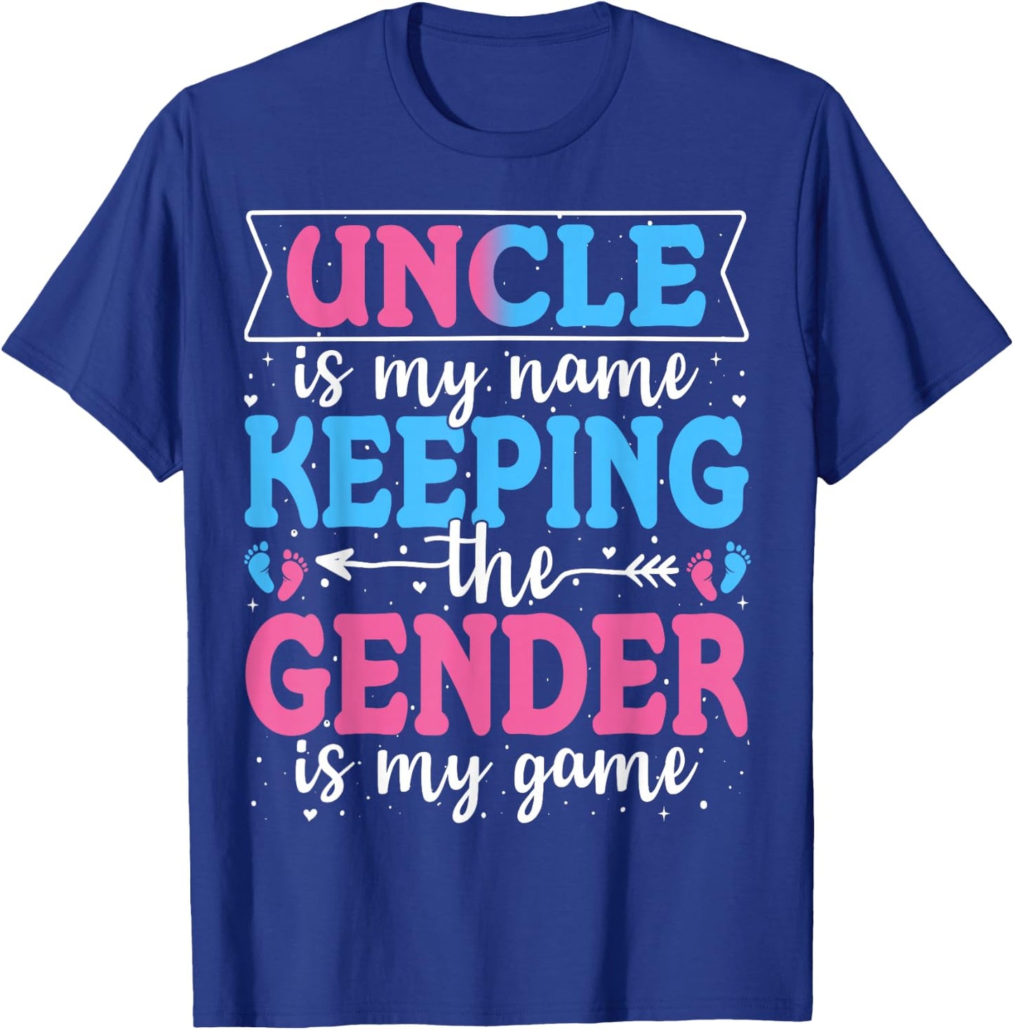 Keeper Of The Gender Uncle Baby Announcement Family Party T-Shirt - T-Shirt | Royal