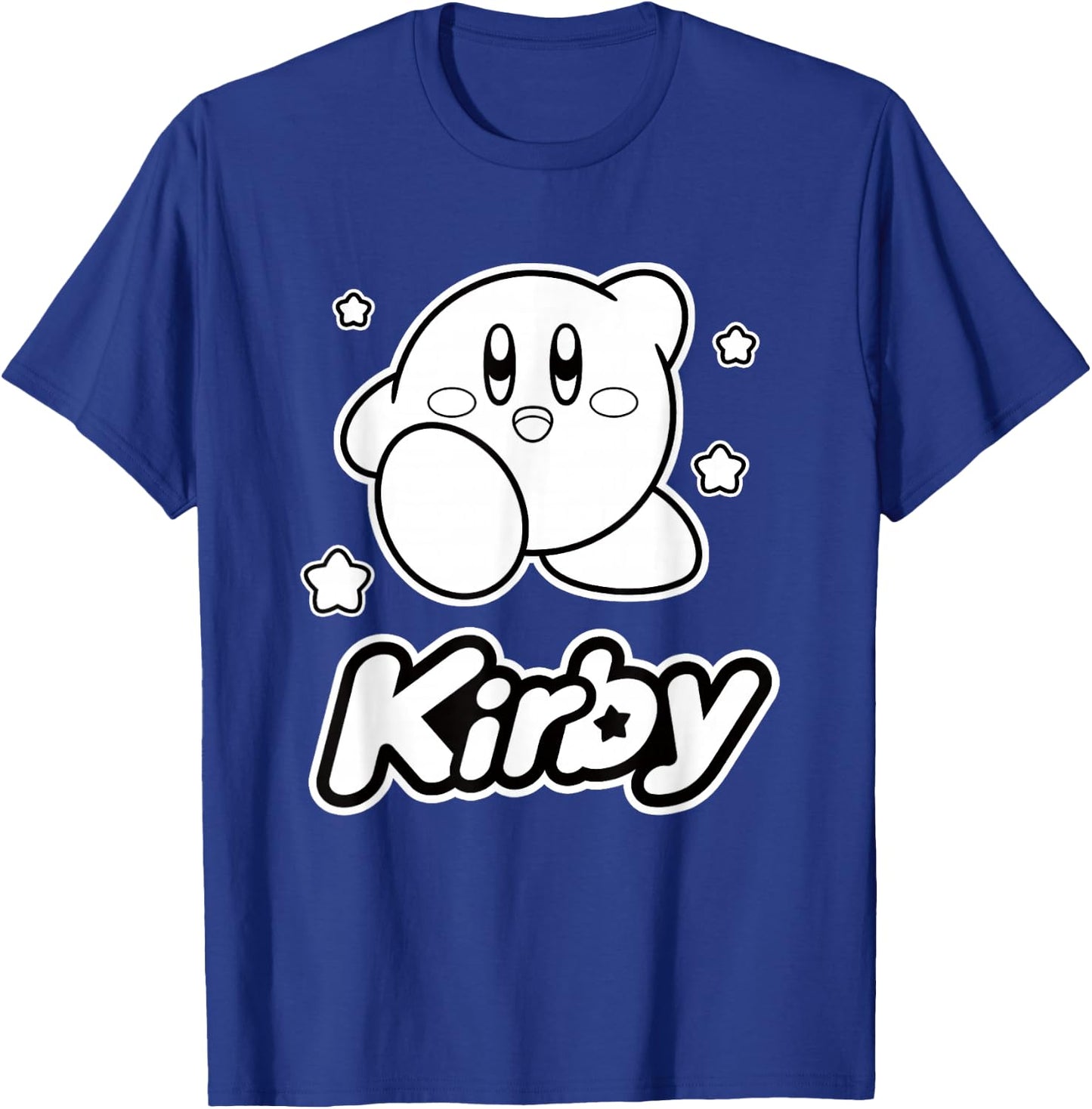 Kirby Stars Black & White Big Character Portrait T-Shirt - T-Shirt | Royal