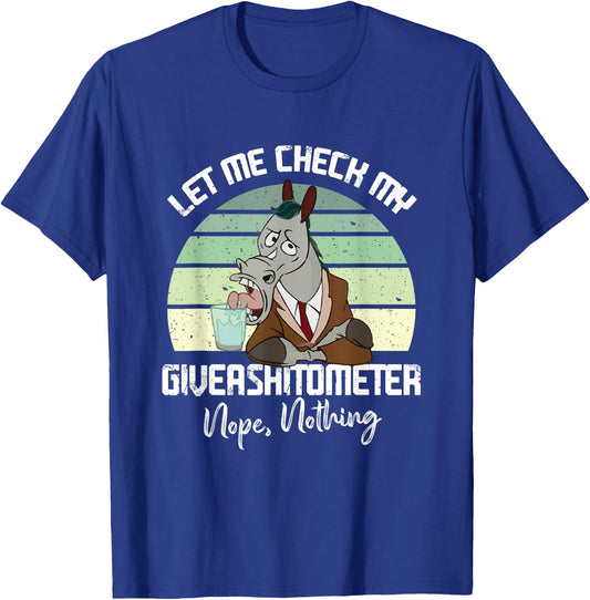 Let Me Check My Giveashitometer Nope Nothing Funny Horse T-Shirt - T-Shirt | Royal