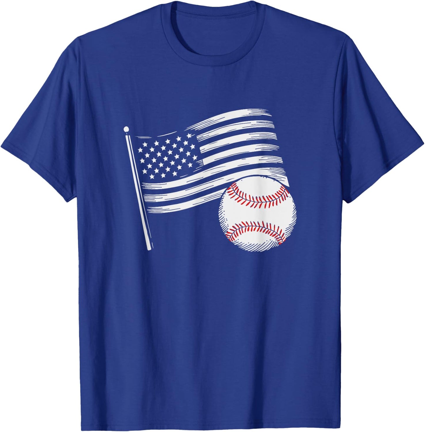 US American Flag Vintage Baseball Flag 4th Of July Kids Men T-Shirt - T-Shirt | Royal